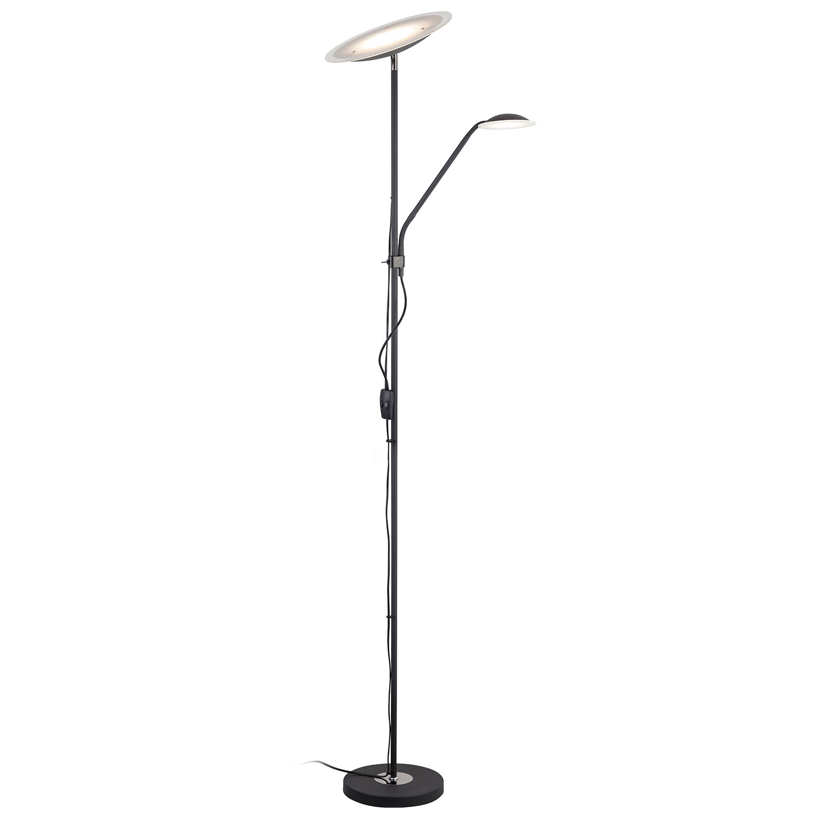 Lindby Heliani -LED-lattiavalo, 2-lamppuinen musta