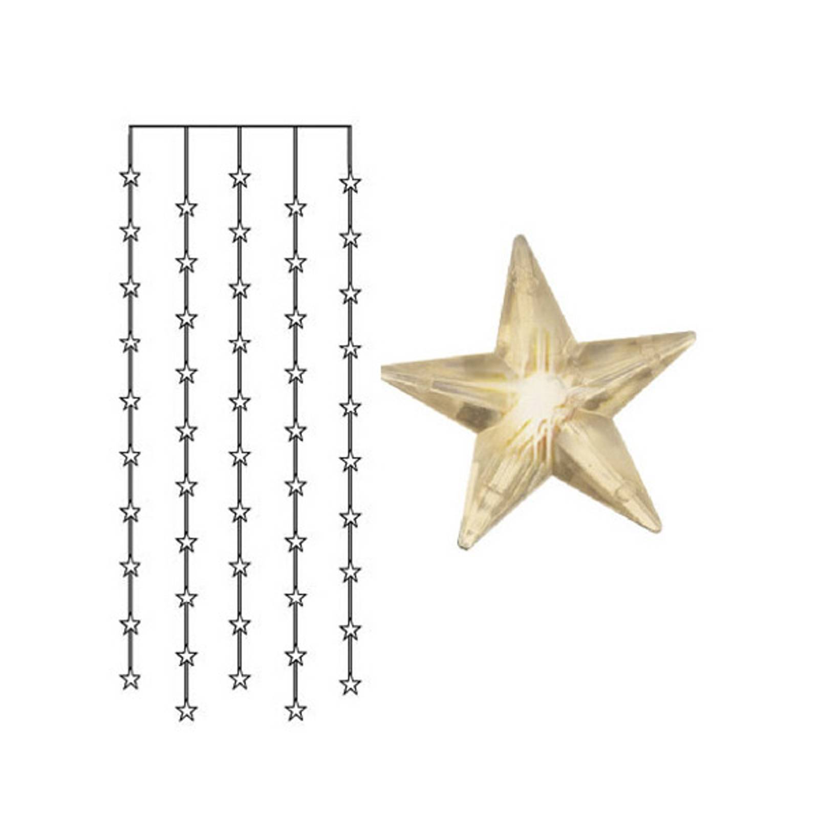 LED-valoverho Star 50-lamppuinen