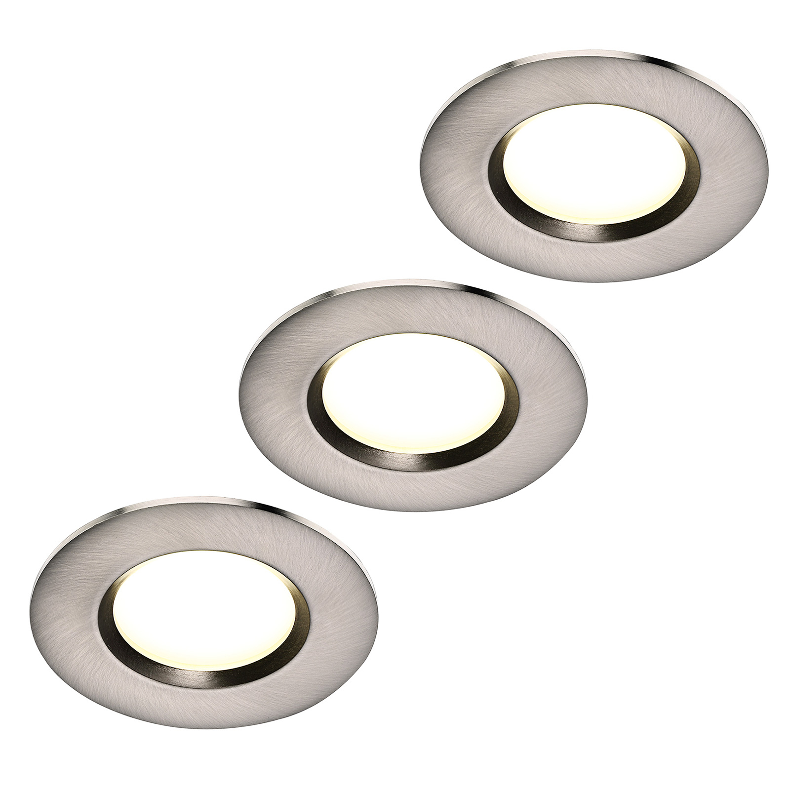 LED-uppovalaisin Clarkson 3 kpl, pyöreä, teräs