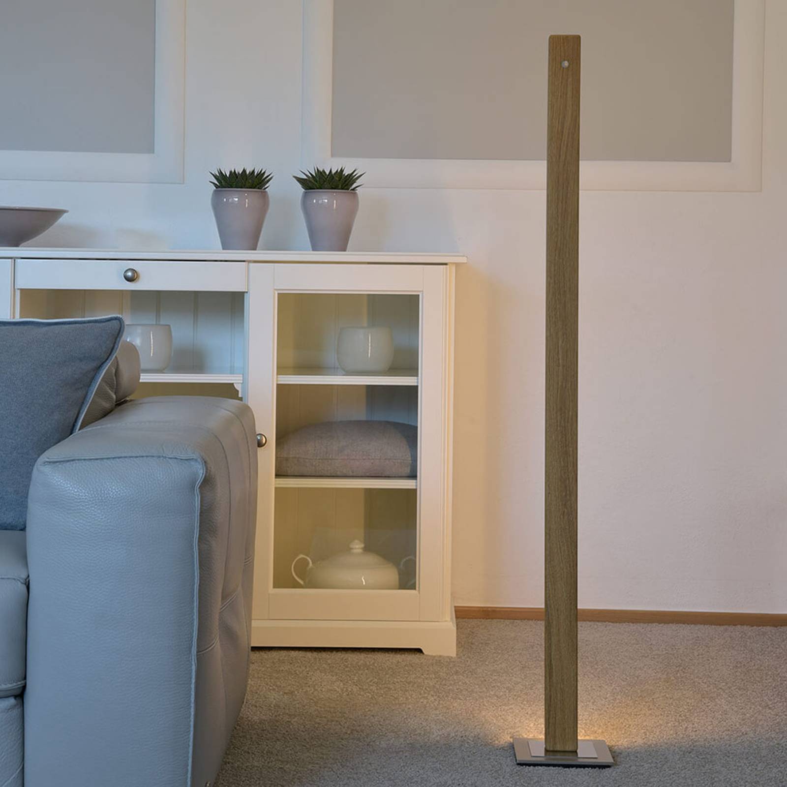 HerzBlut Leonora -LED-lattiavalo 122,5 cm, tammi