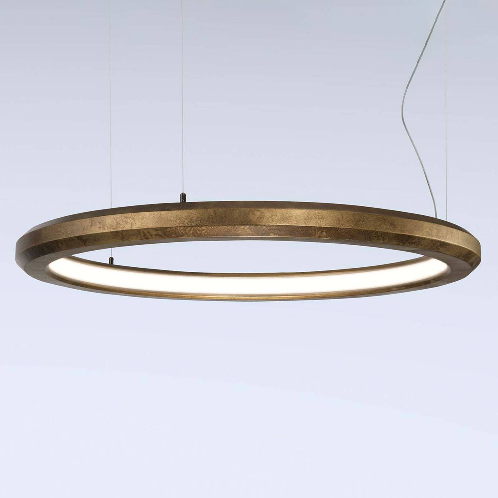 LED-riippuvalaisin Materica sisä, Ø 90 cm messinki