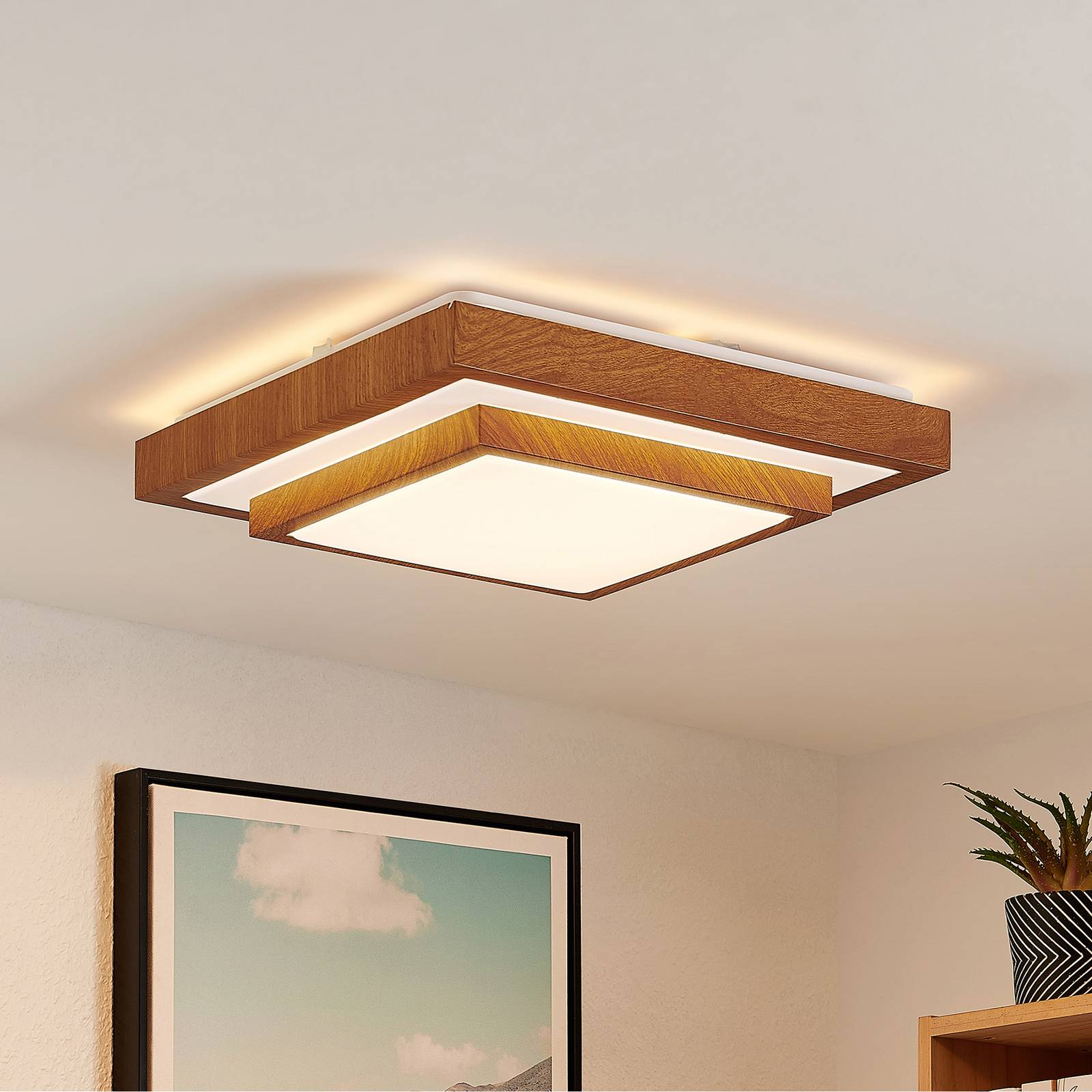 Lindby Tiril -LED-kattovalaisin, kulmikas, 37,5 cm