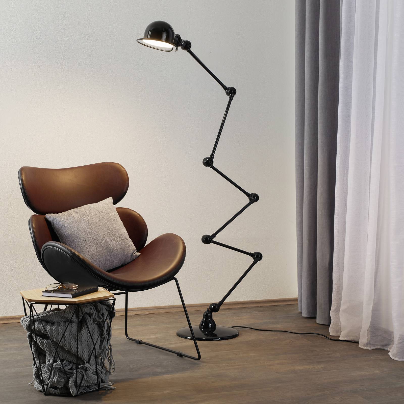Jieldé Loft D9406 -lattiavalo 6 x 40 cm, musta