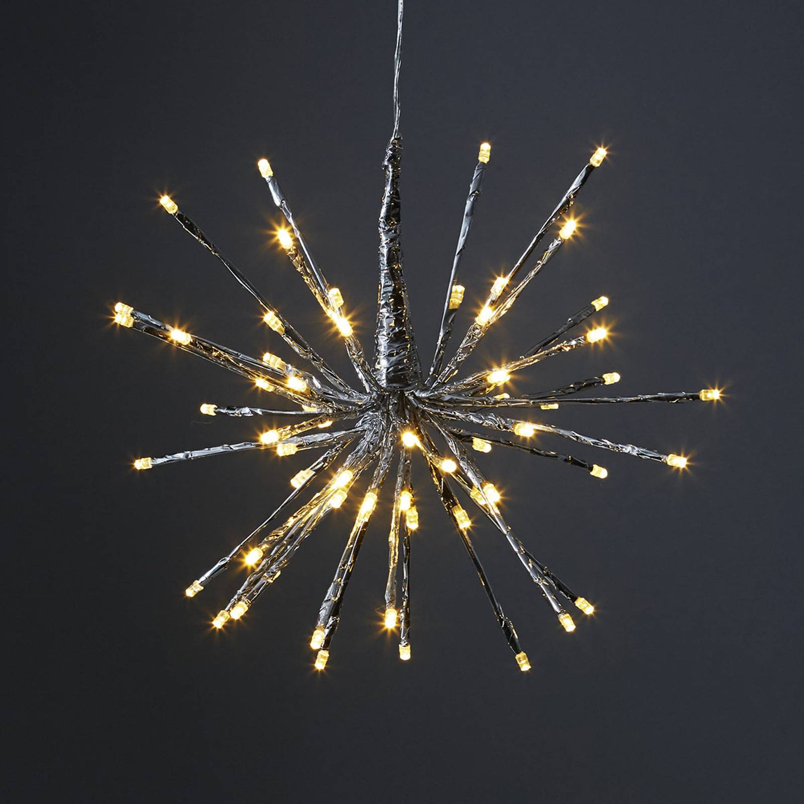 8 valovar. - LED-koristevalaisin Firework hopea