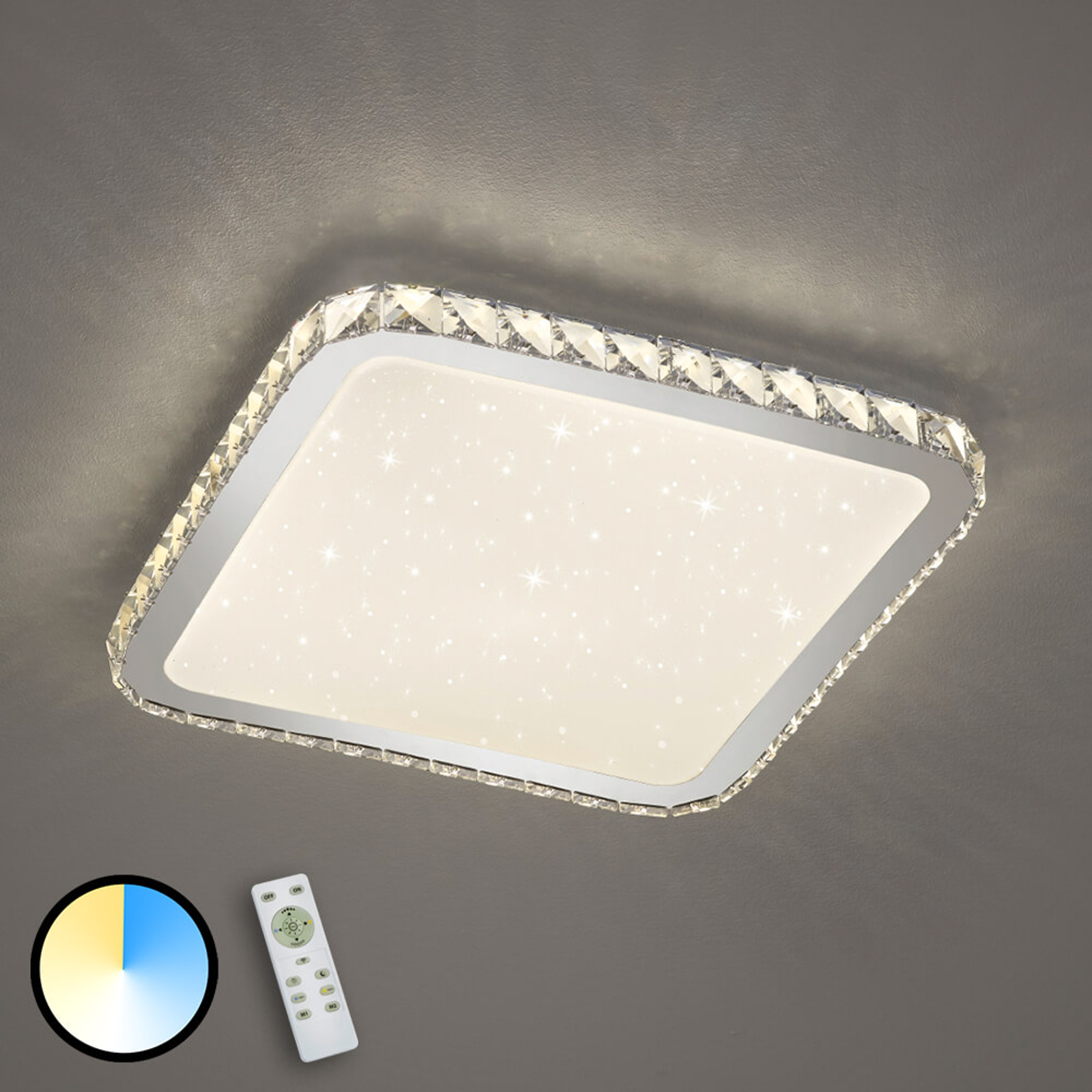 LED-kattolamppu Sapporo jossa tähtikansi