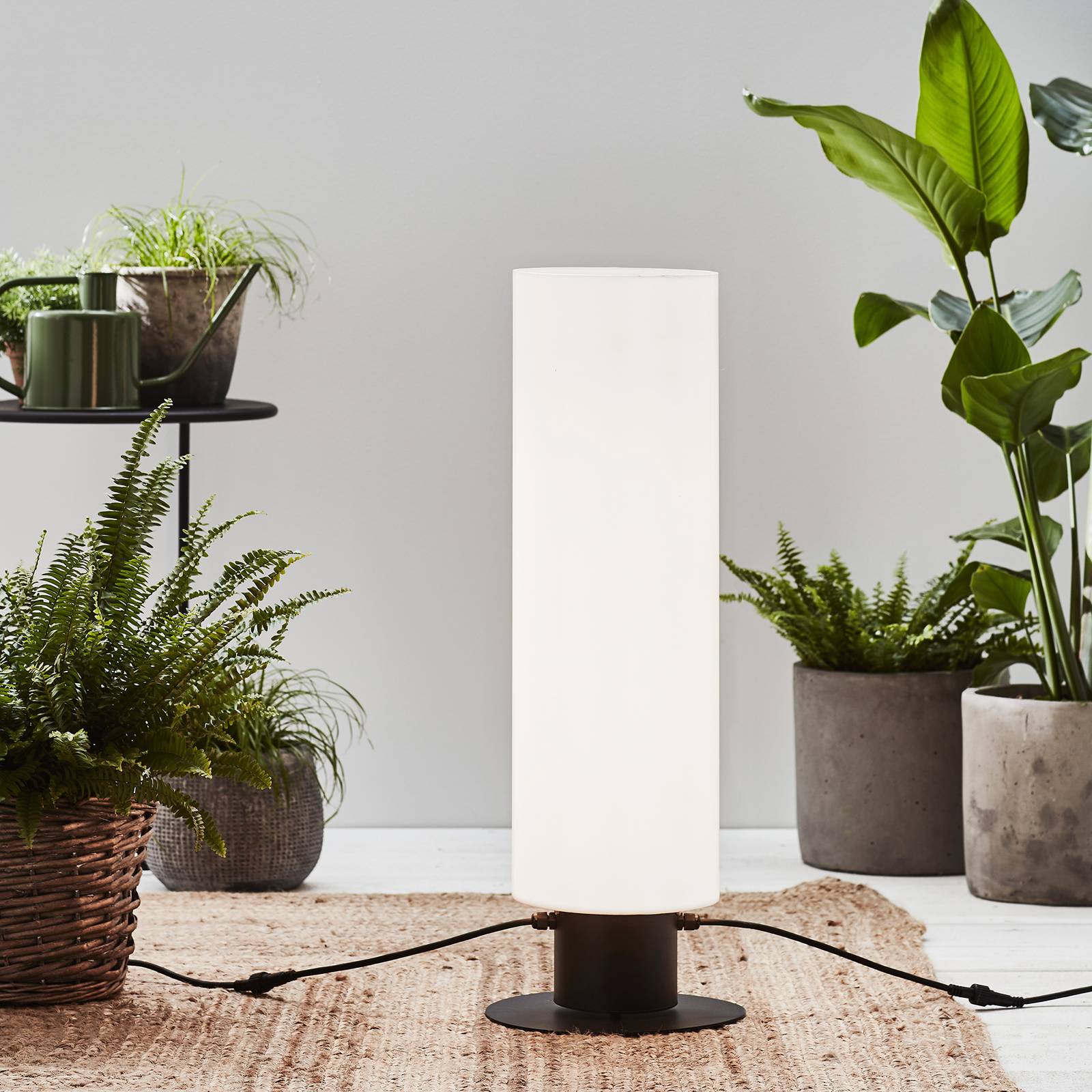 Garden 24 -LED-lattiavalo Cylinder, korkeus 70 cm