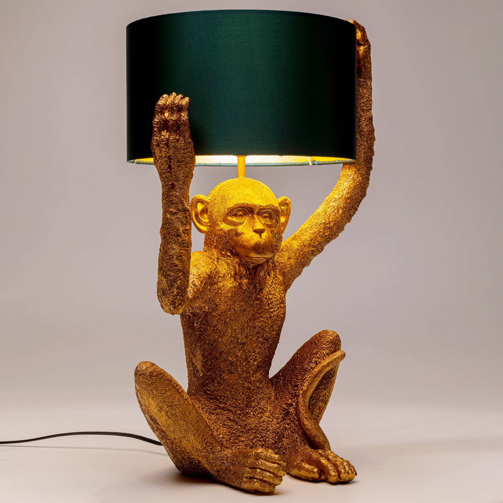 KARE Animal Holding Monkey -pöytälamppu, vihreä