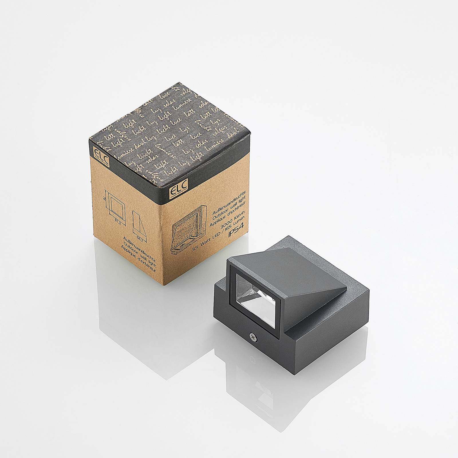 ELC Taloma -LED-seinälamppu, 1-lamp. antrasiitti