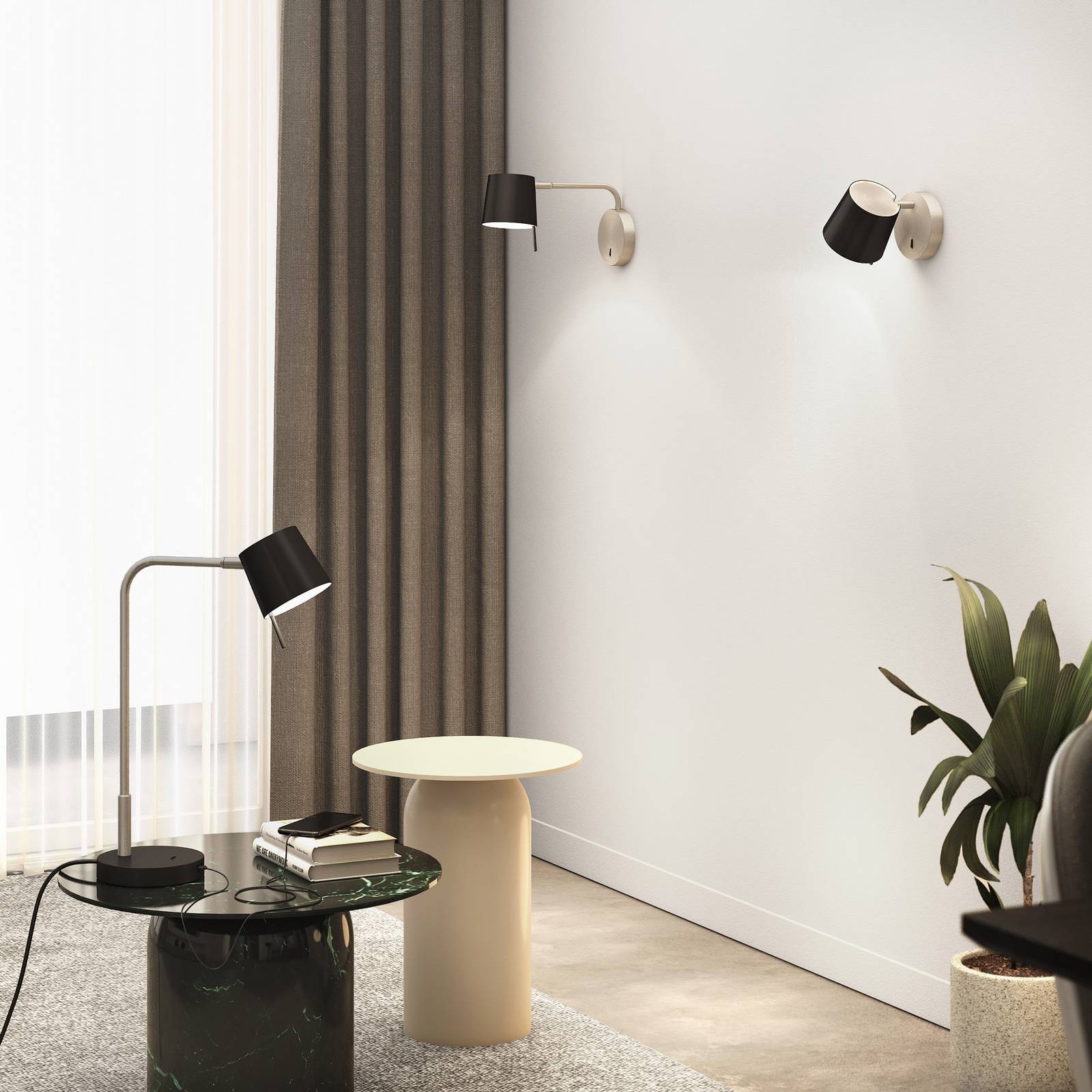 Astro Miura Desk USB-LED-pöytälamppu nikkeli/musta