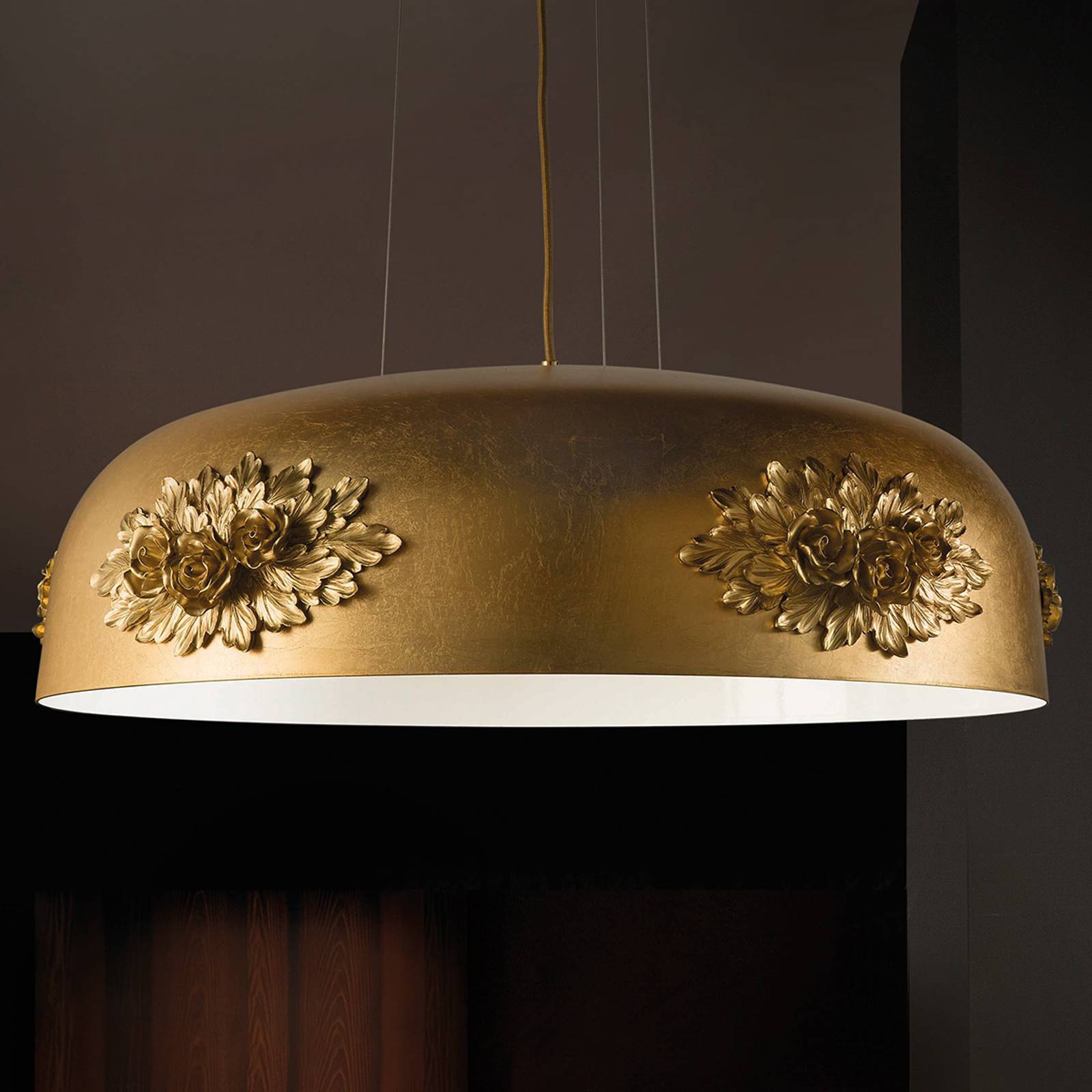 LED-riippuvalaisin Dame, lehtikulta, 80 cm