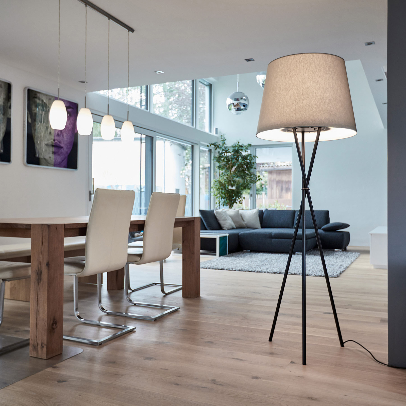 Ozonos Hailey -LED-lattiavalo, harmaa, AC-1 Plus