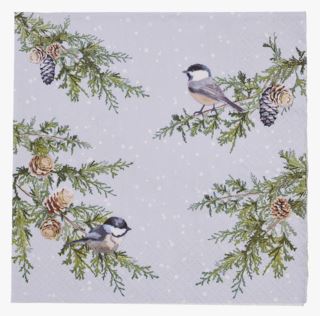Birds on branches paperiservetit sininen