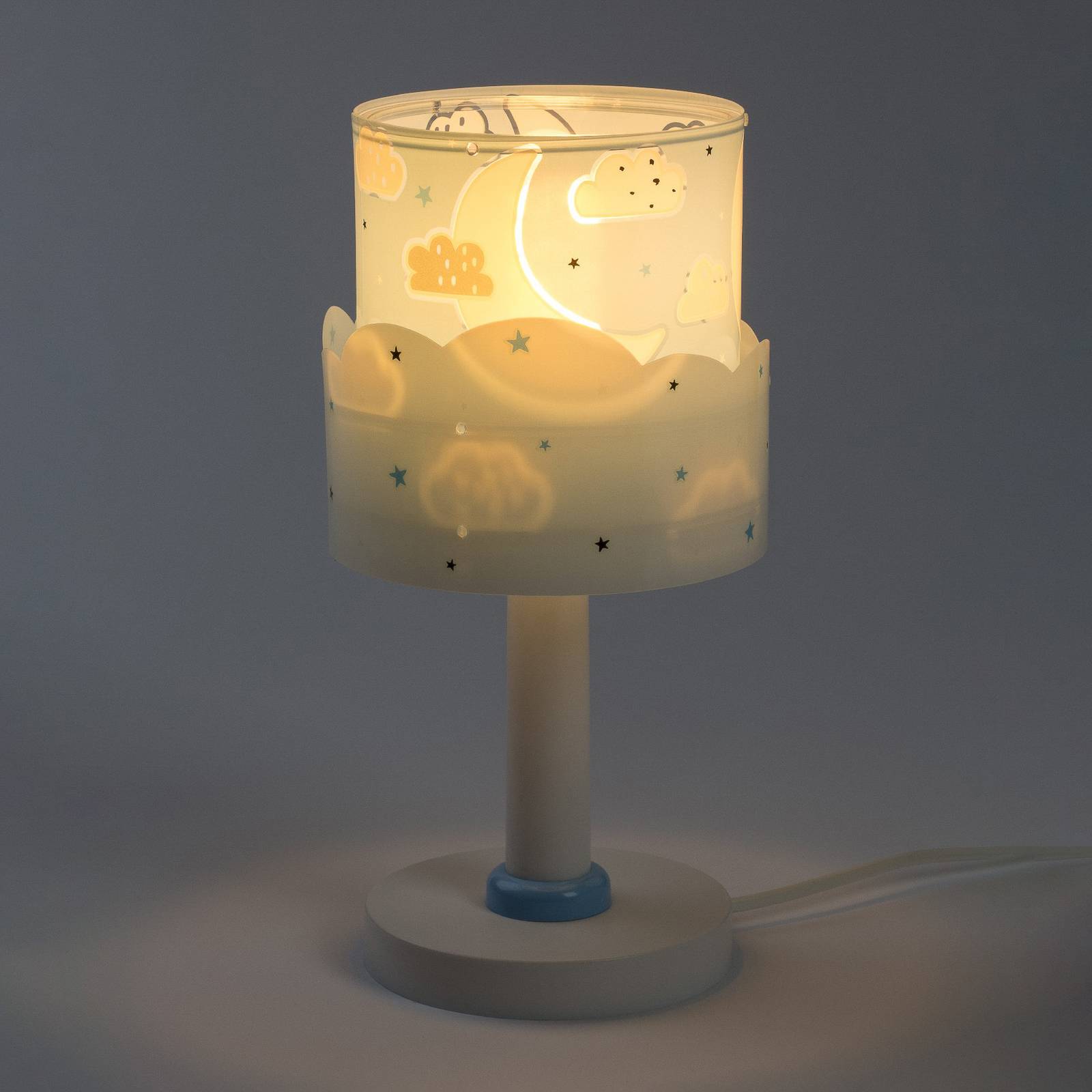 Lastenhuoneen pöytälamppu Moon, sininen