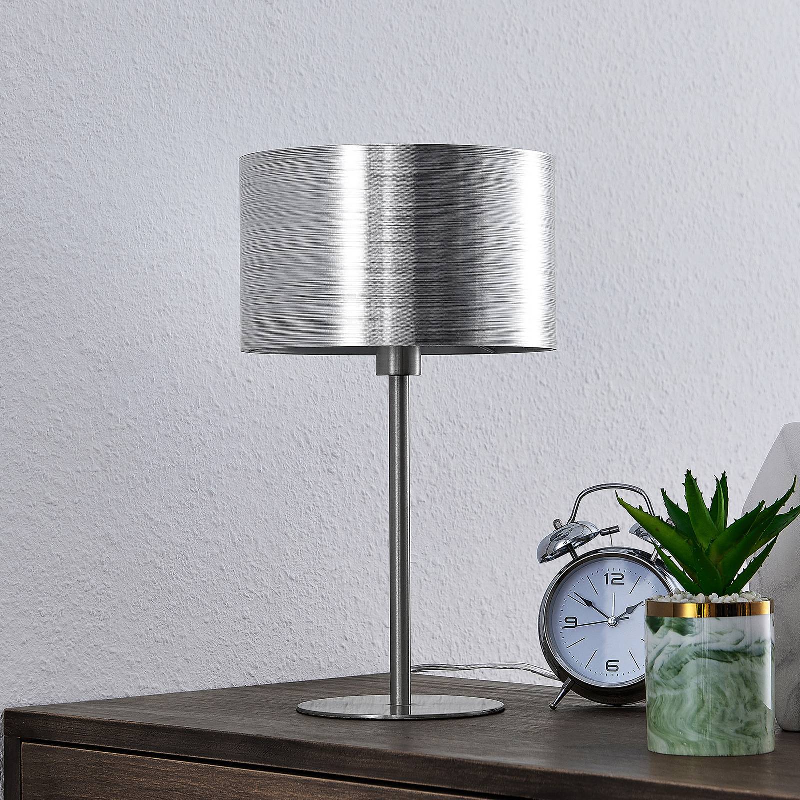 Lindby Dexin -pöytävalaisin, metalli-hopea