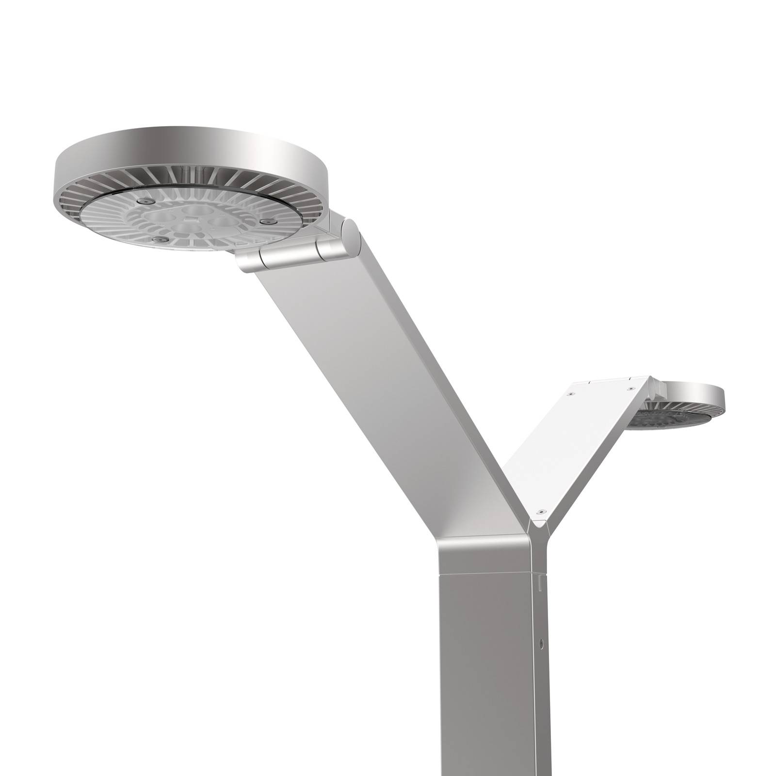 Luctra Floor Twin Radial LED-lattiavalo alumiini