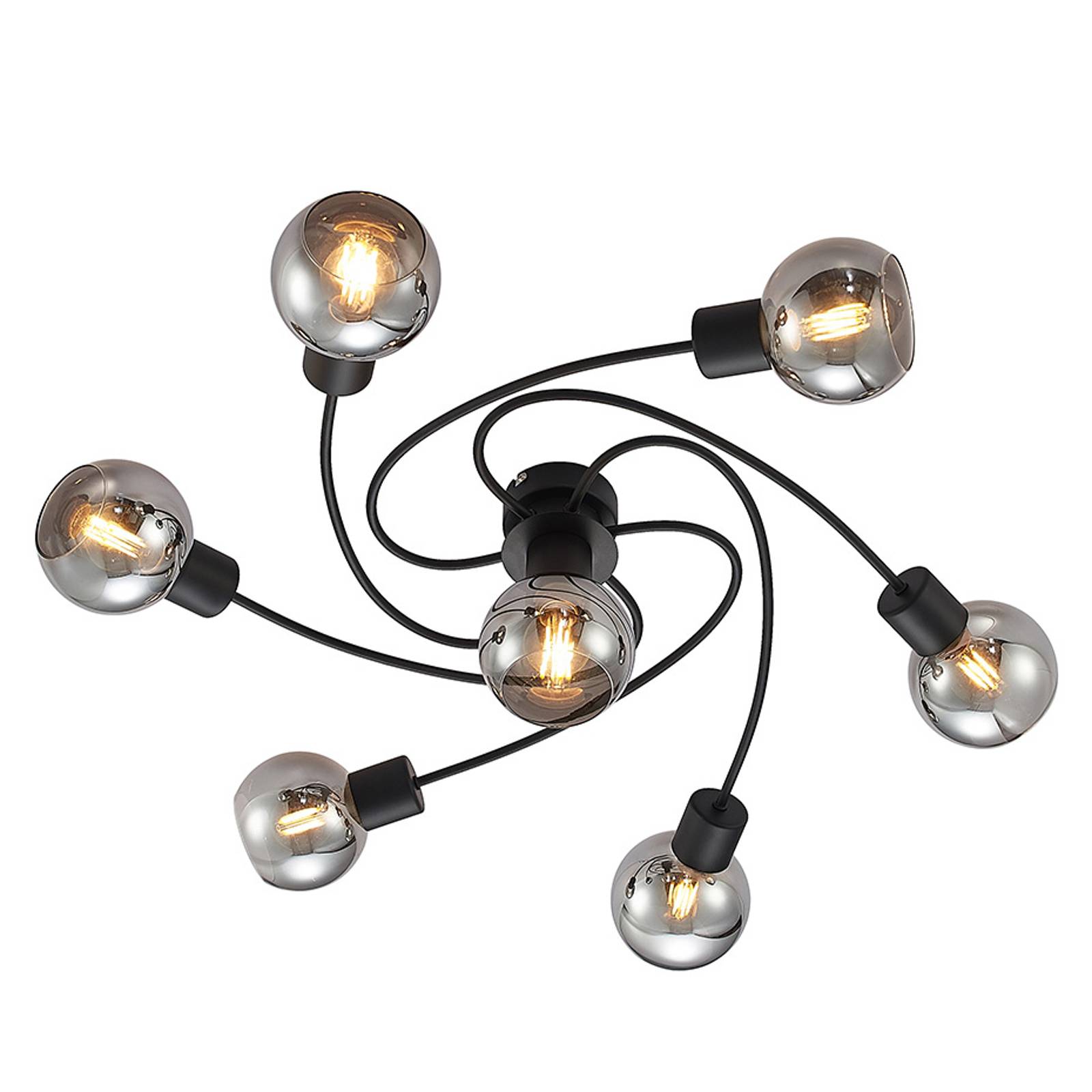 Lindby-LED-kattovalaisin Ciala, 7-lamp. savu