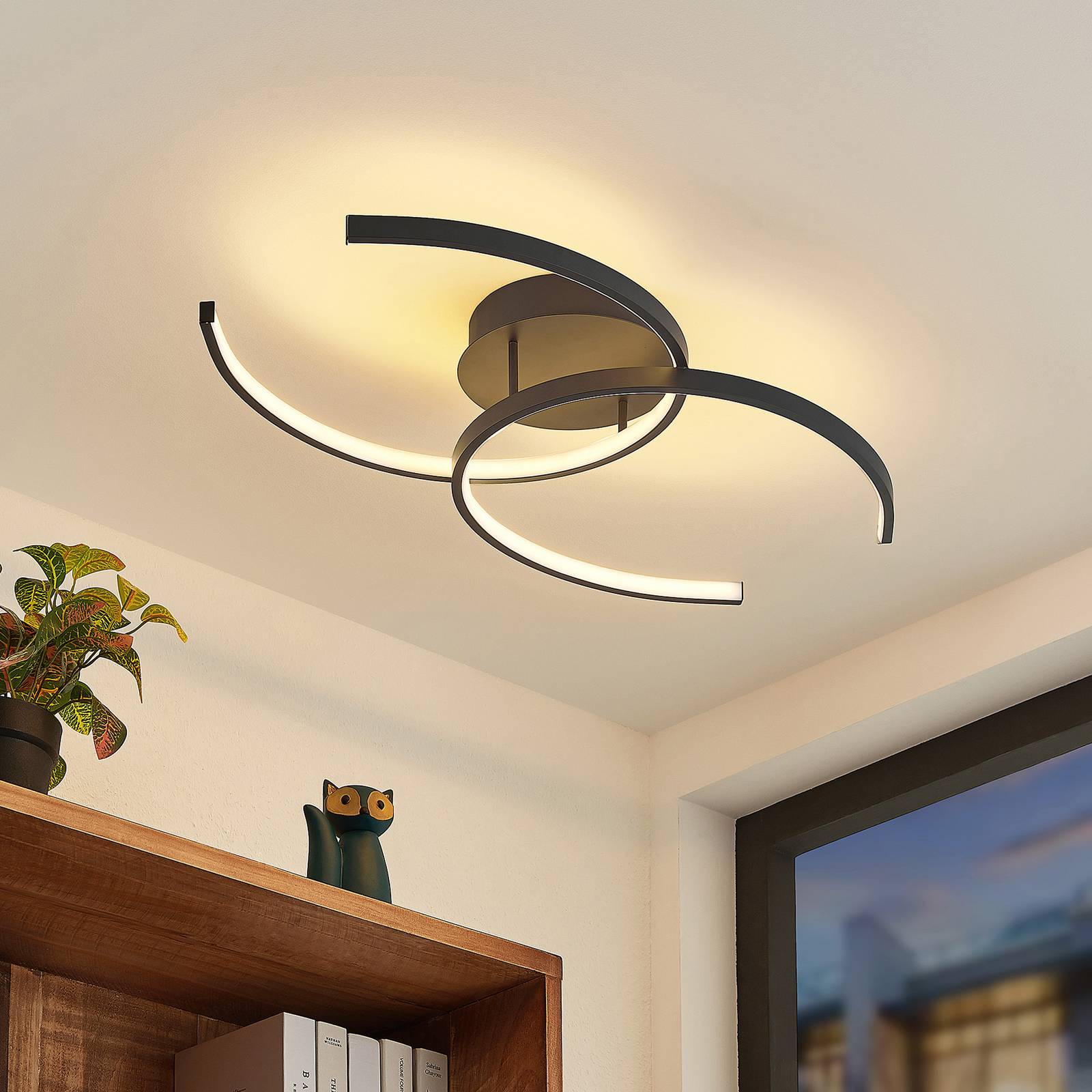 Lindby Cirlio -LED-kattovalaisin, CCT antrasiitti
