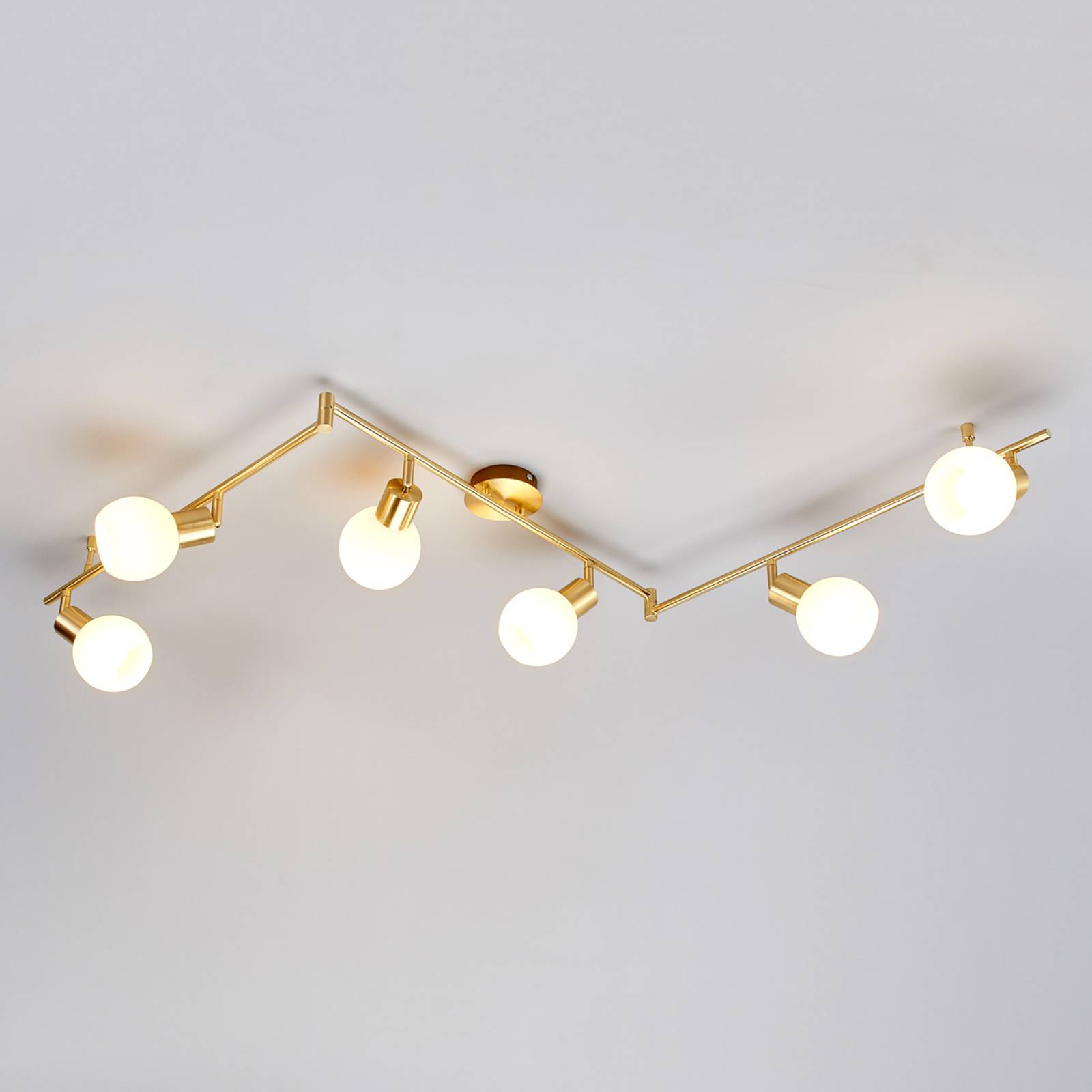 6-osainen LED-kattovalaisin Elaina, messinki