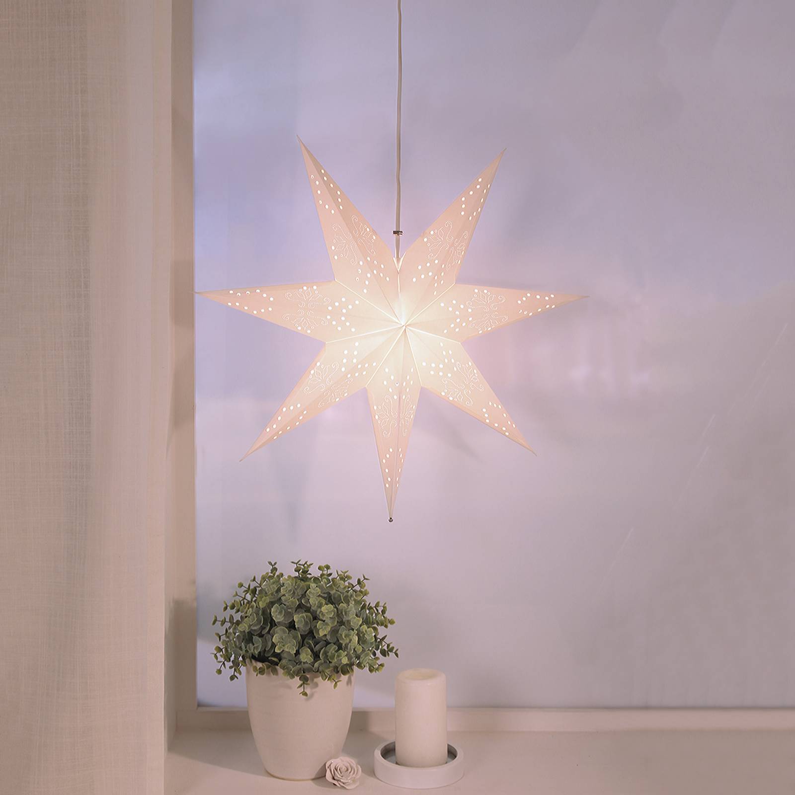 Romantic Star -paperitähti, riippuva