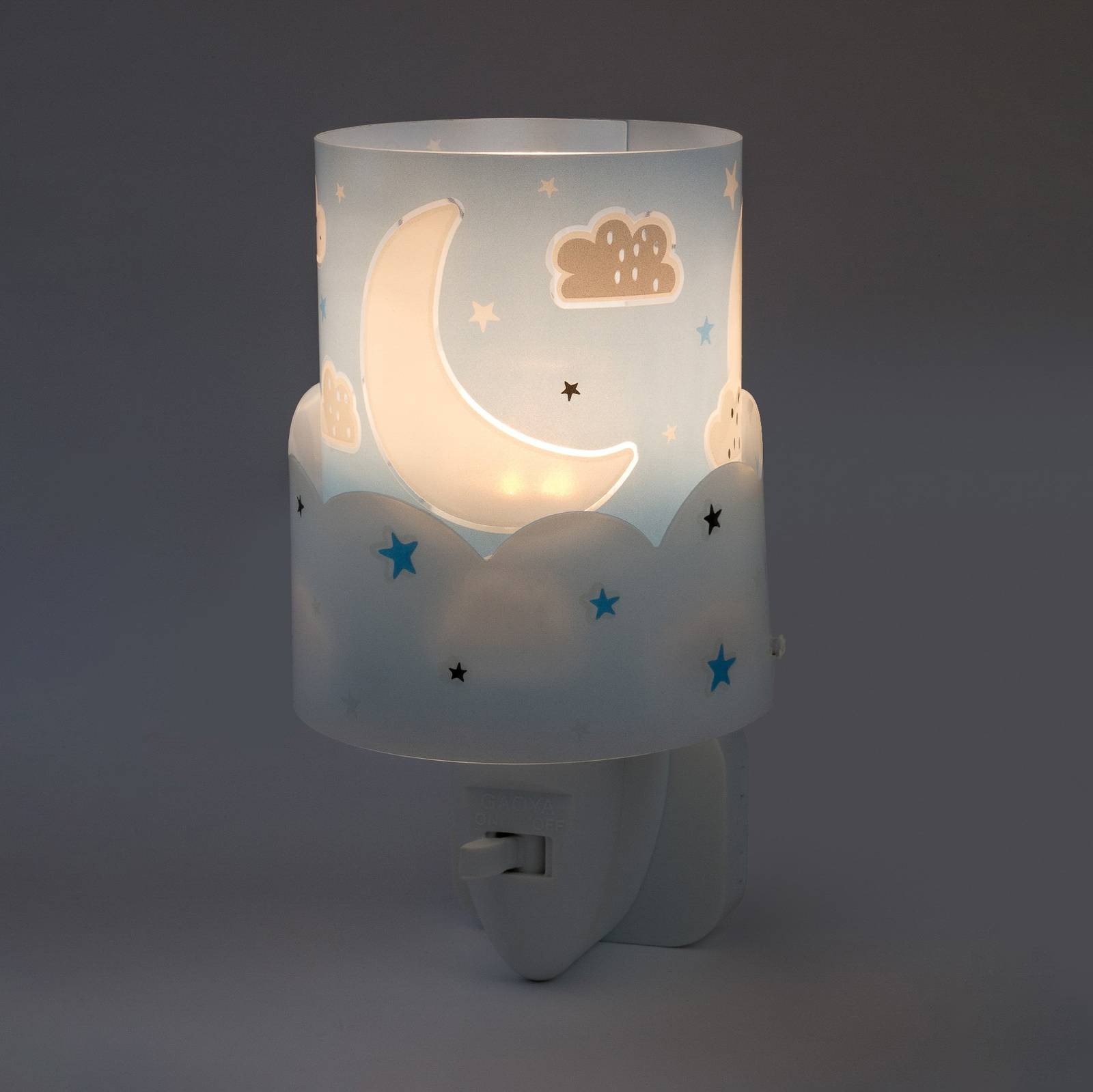 Lastenhuoneen LED-yövalo Moon, sininen