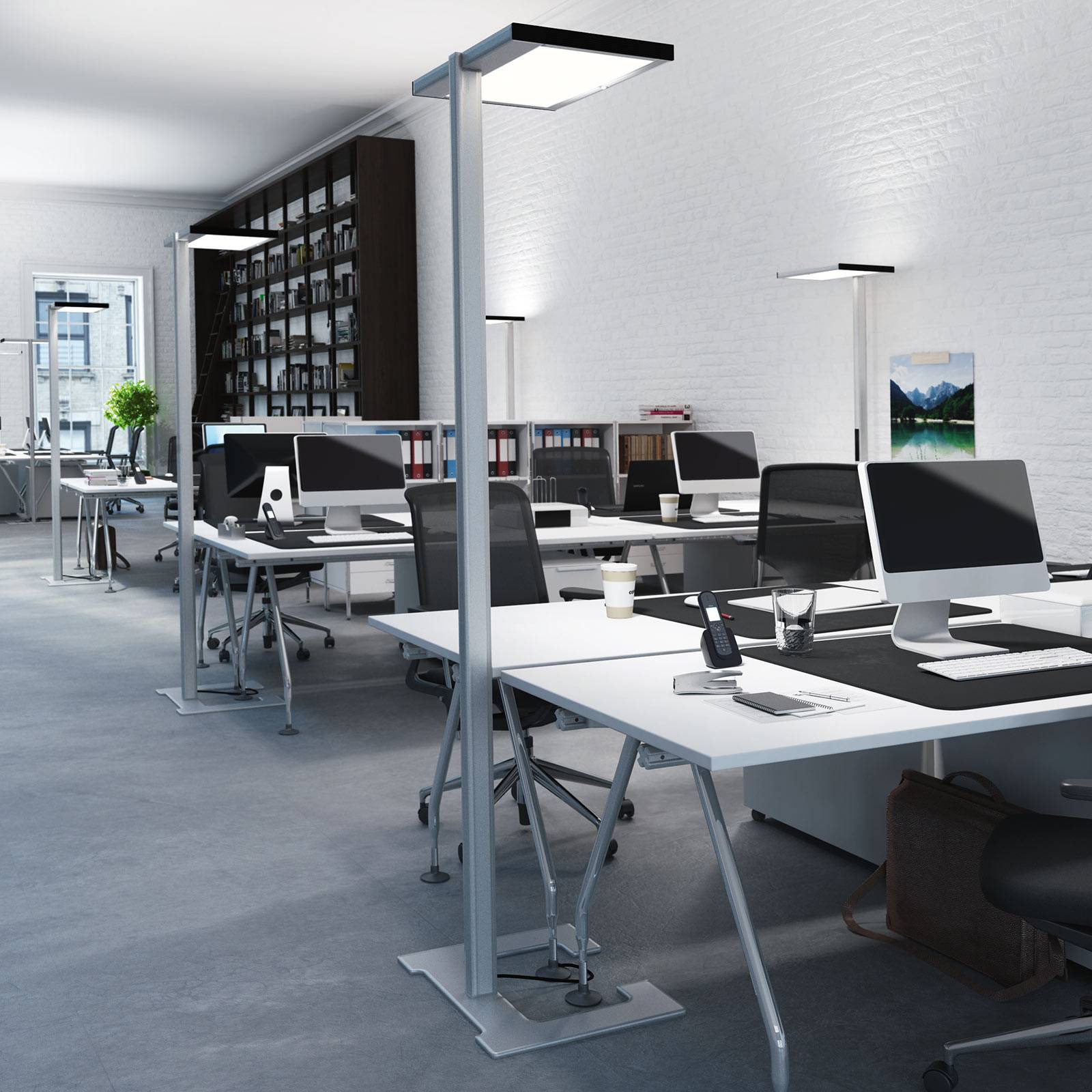 Luctra Vitawork LED-toimistolattialamp. 12000lmPIR