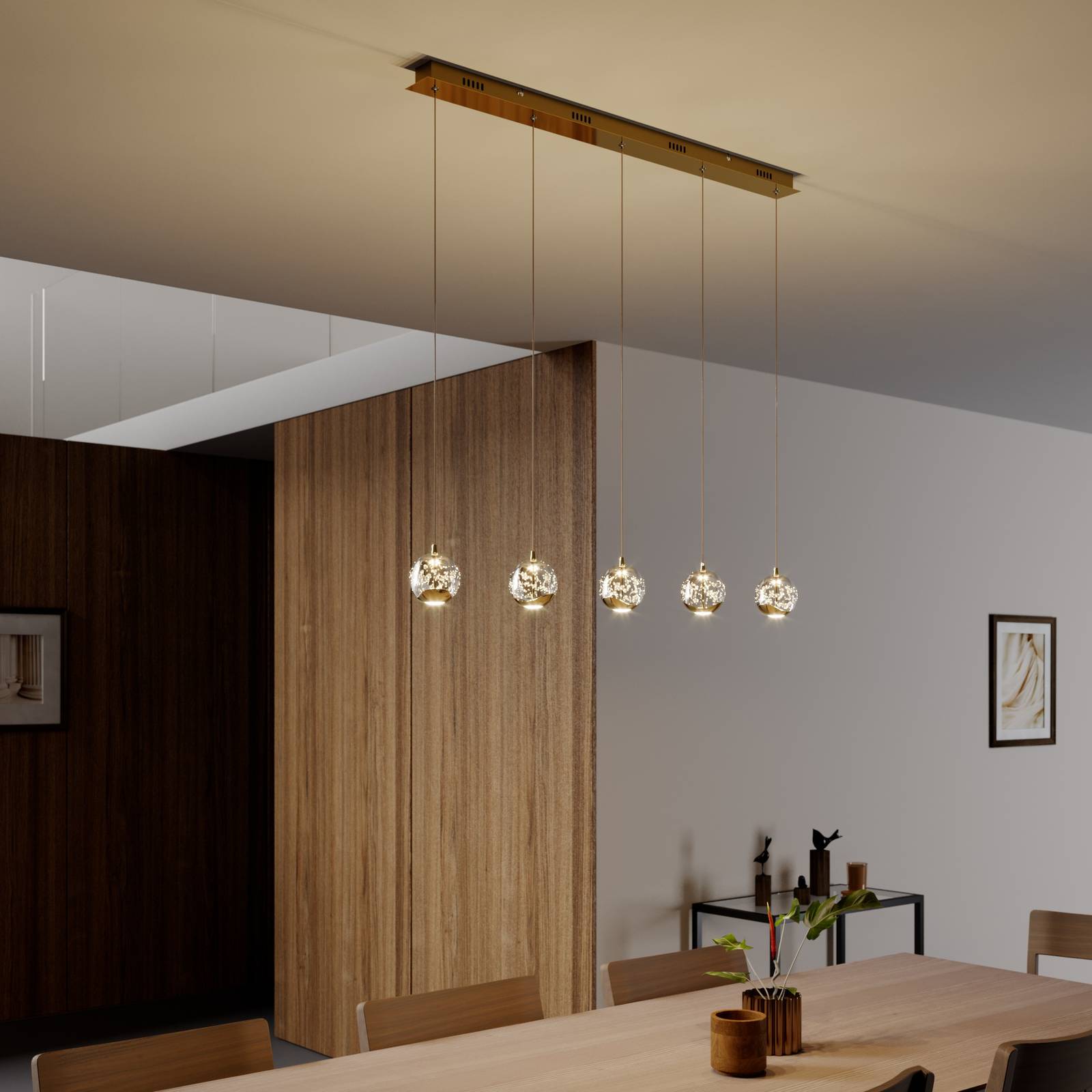 LED-riippuvalaisin Hayley 5-l. pitkänomainen kulta