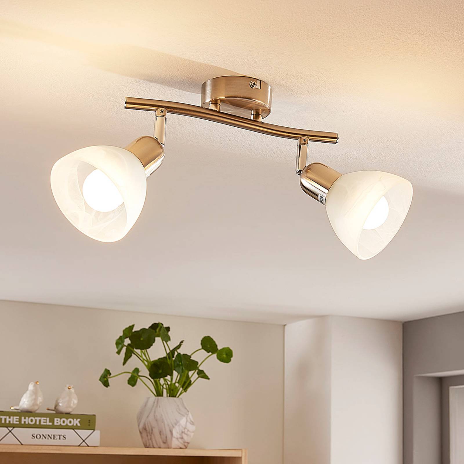 2-lamp. LED-kattovalaisin Paulina, nikkelinvärinen