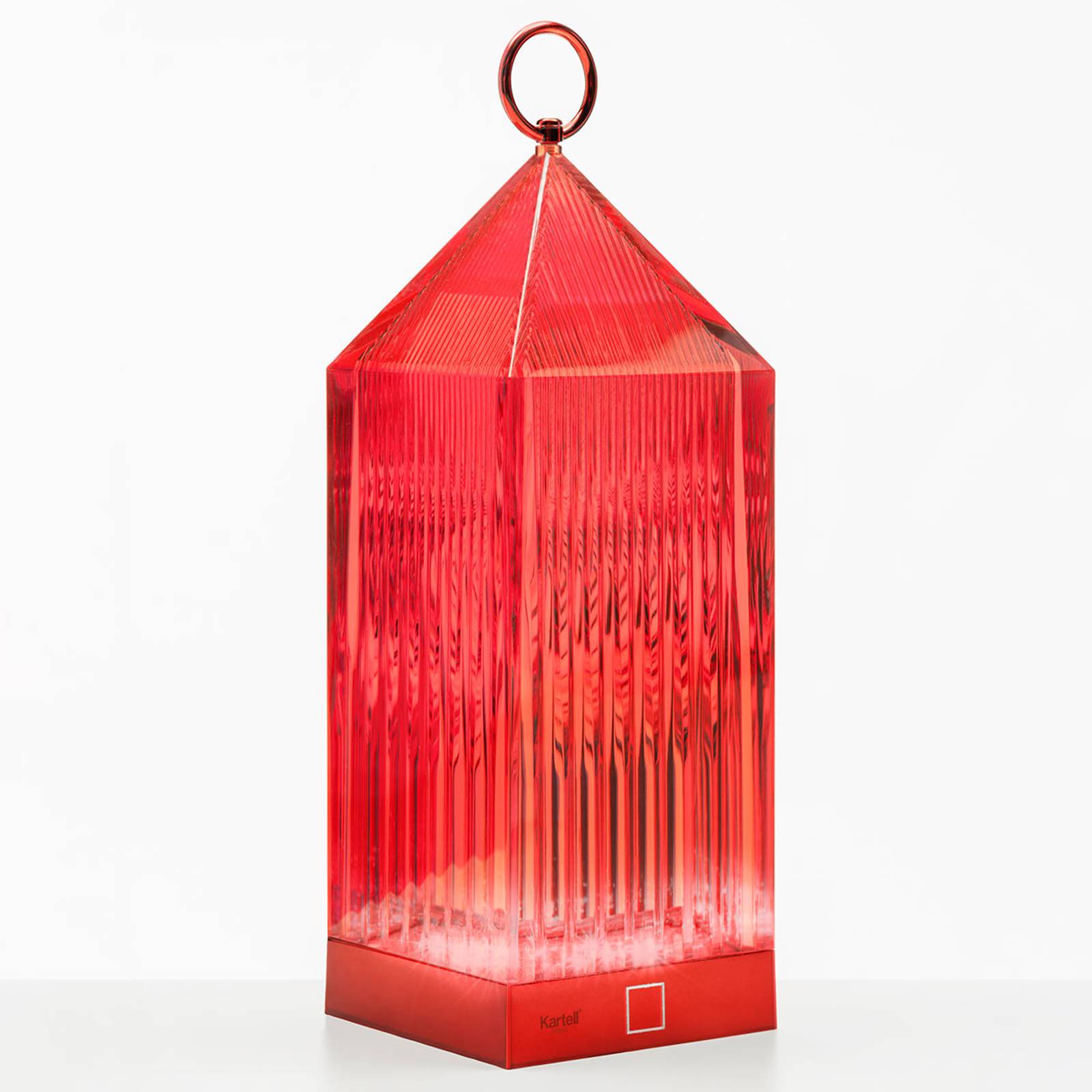 Kartell Lantern -LED-pöytälamppu, punainen, IP54