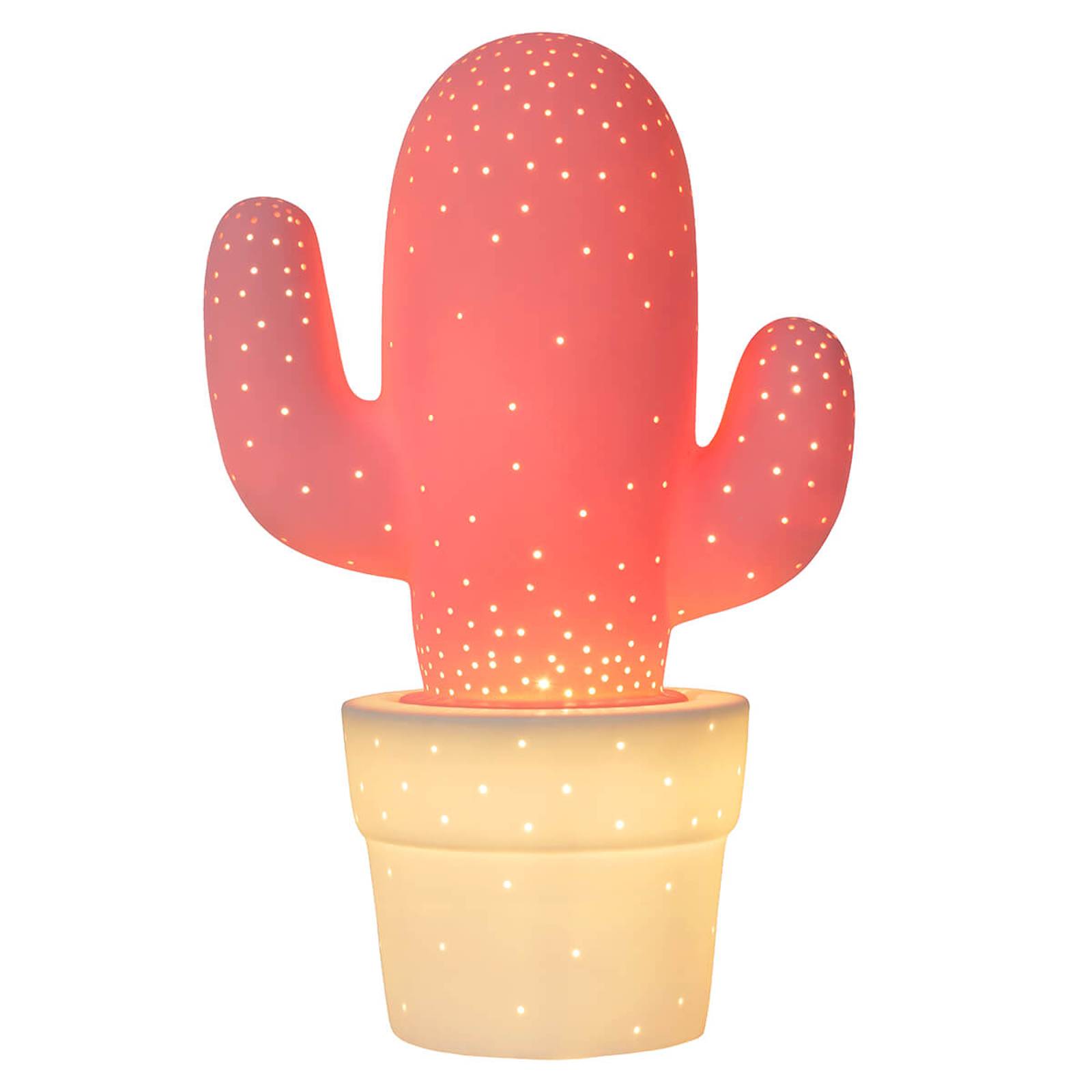 Punainen, keraaminen pöytävalaisin Cactus