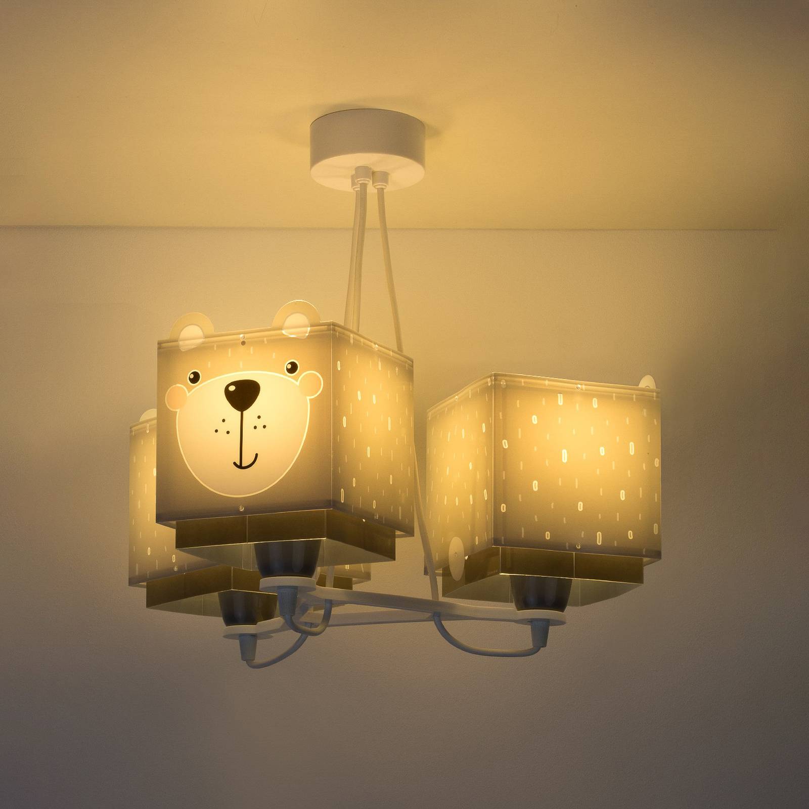 Lastenhuoneen riippuvalo Little Teddy 3-lamppuinen