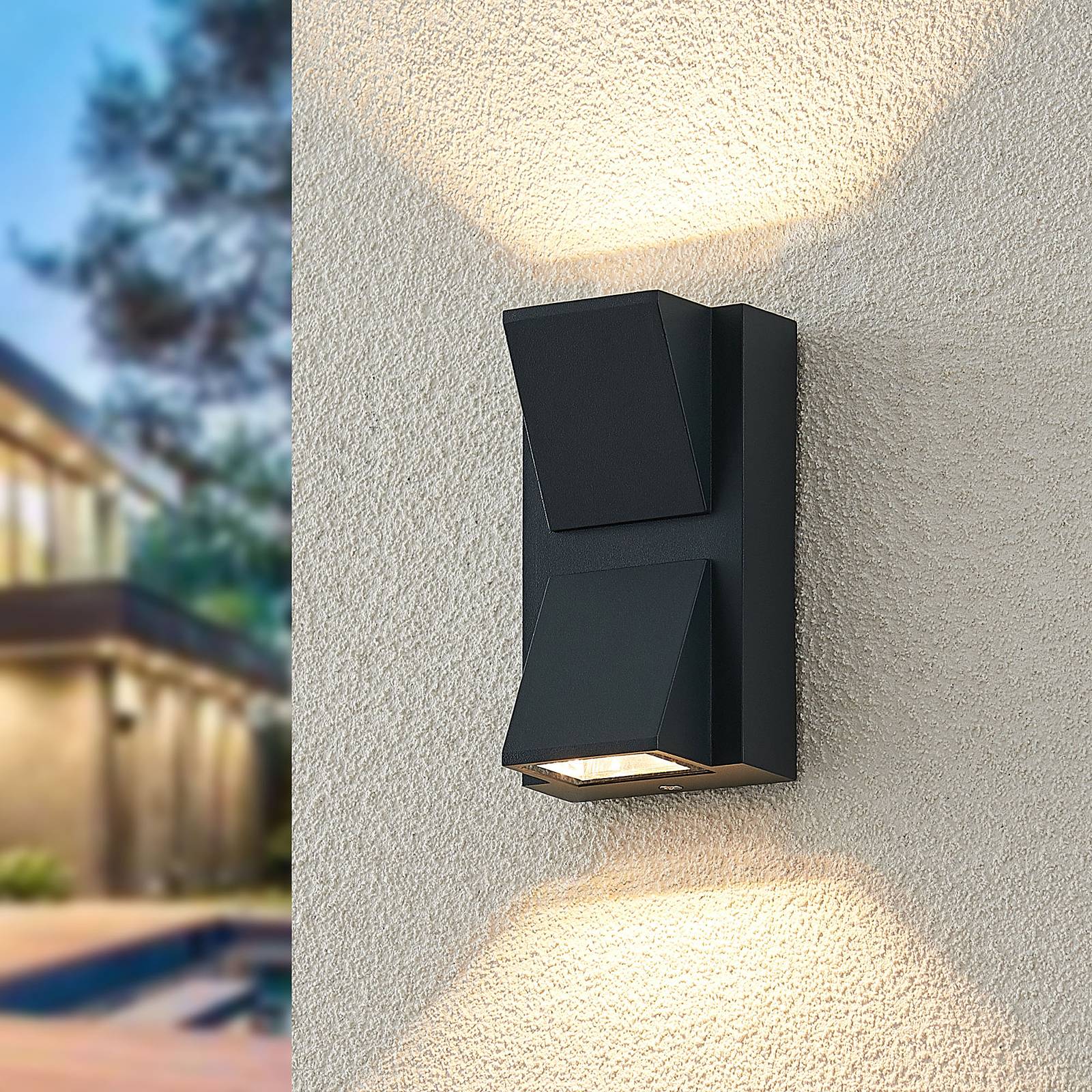 ELC Taloma -LED-seinälamppu, 2-lamp. antrasiitti
