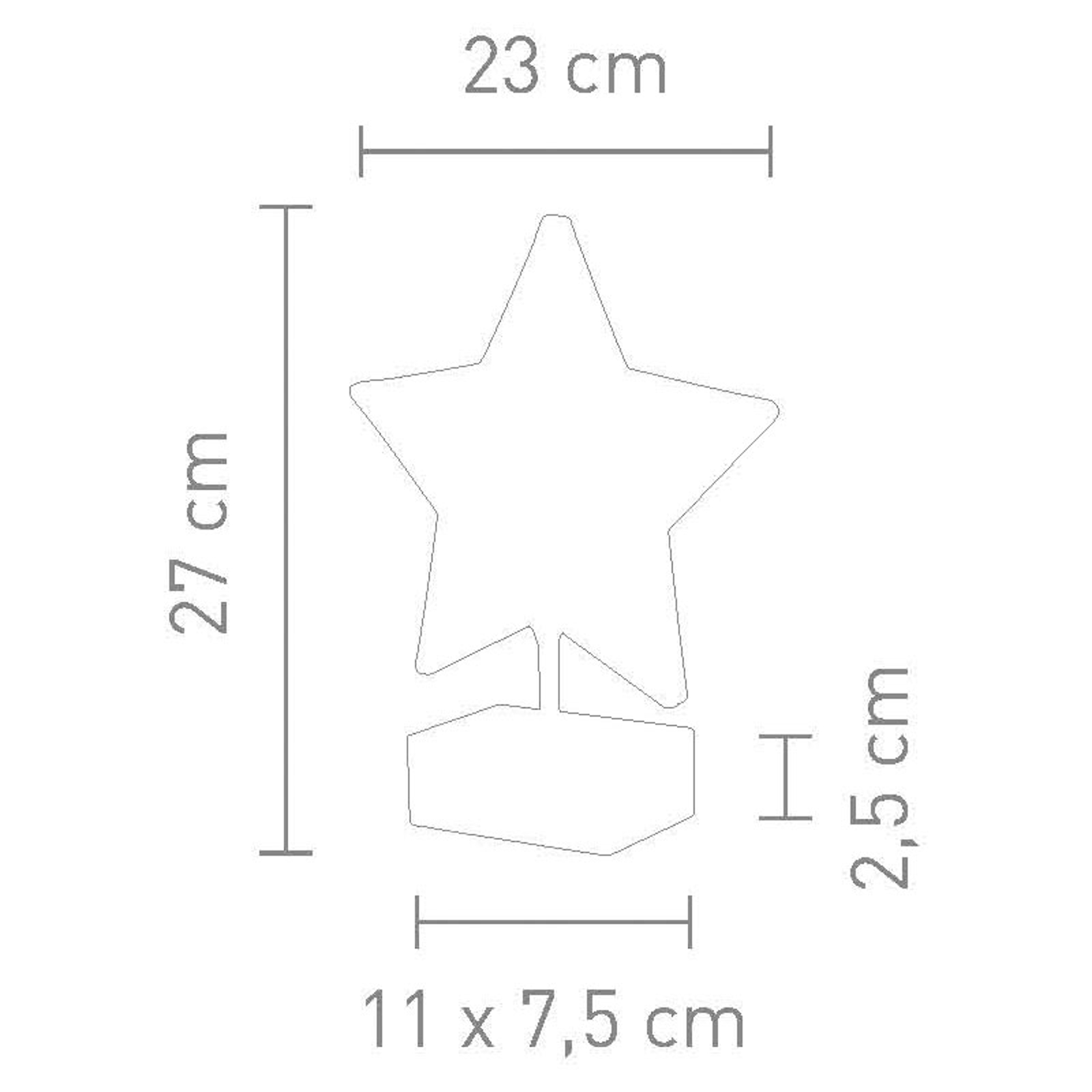 Pöytälamppu Stella tähtimuodossa, 27 cm, punainen