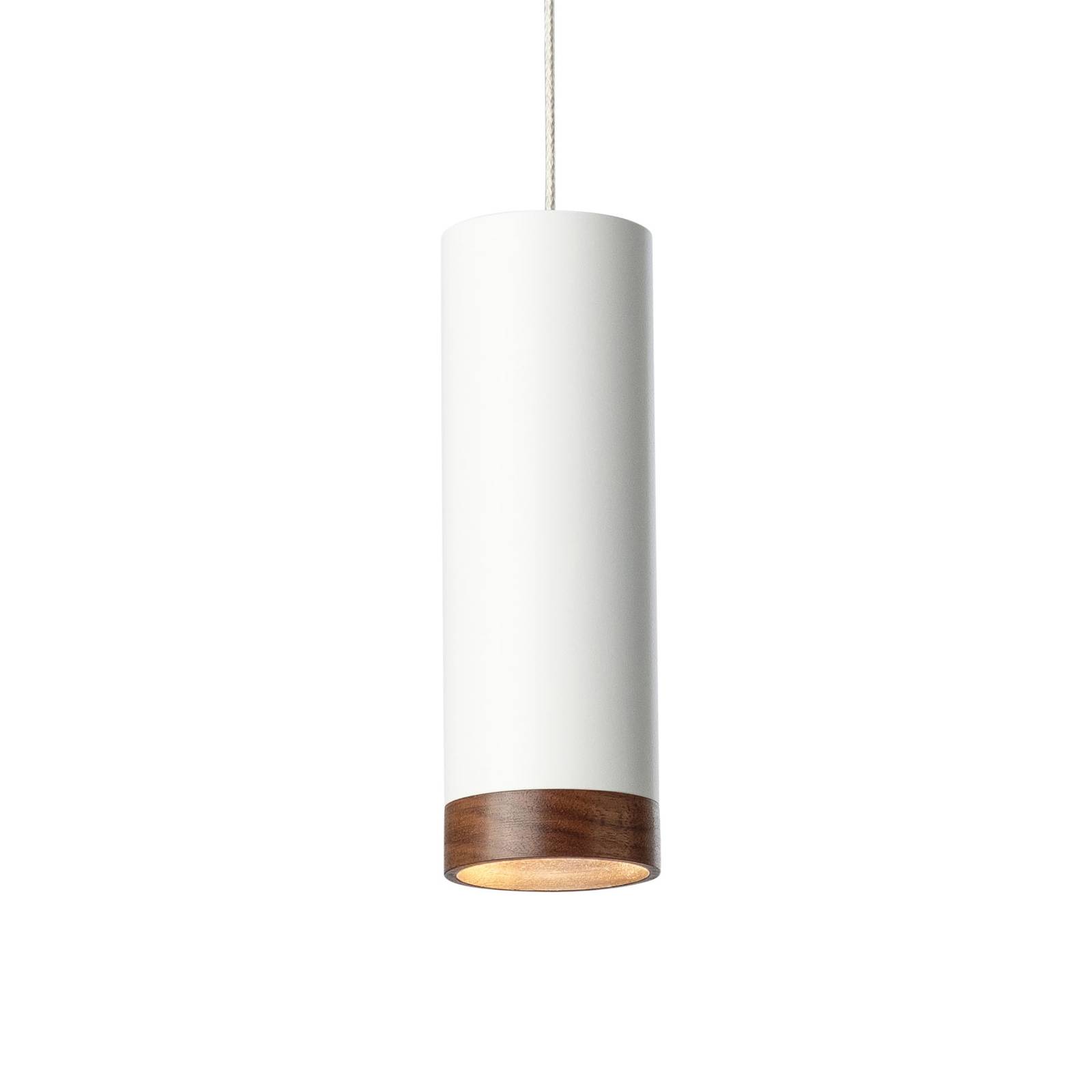 LED-riippuvalaisin PHEB, valkoinen/pähkinäpuu