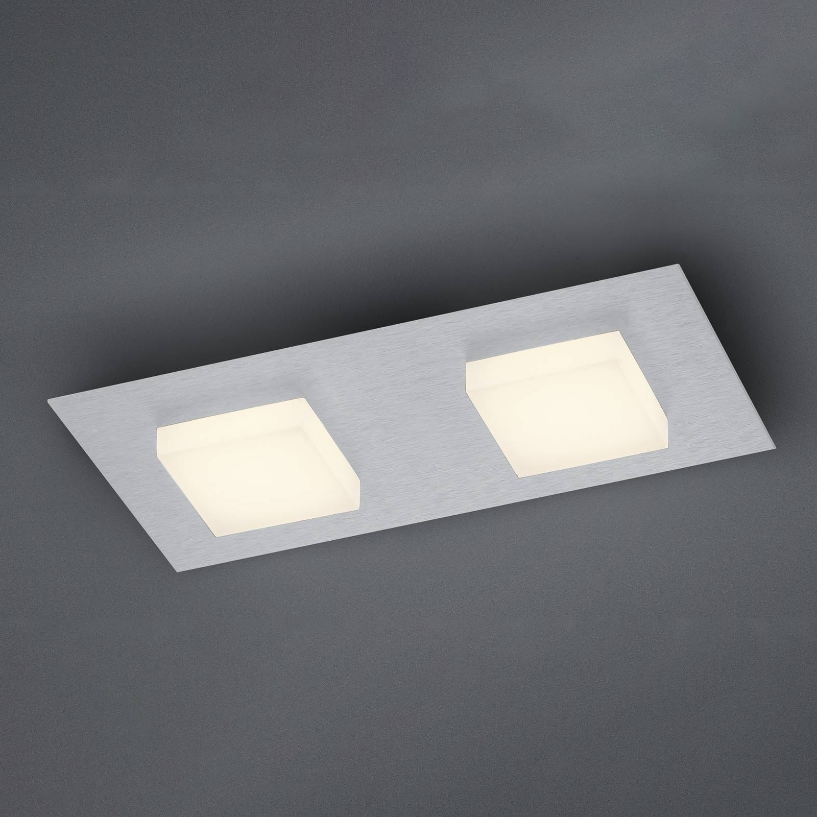 BANKAMP Luno -LED-kattovalo 2 lamppua, hopea