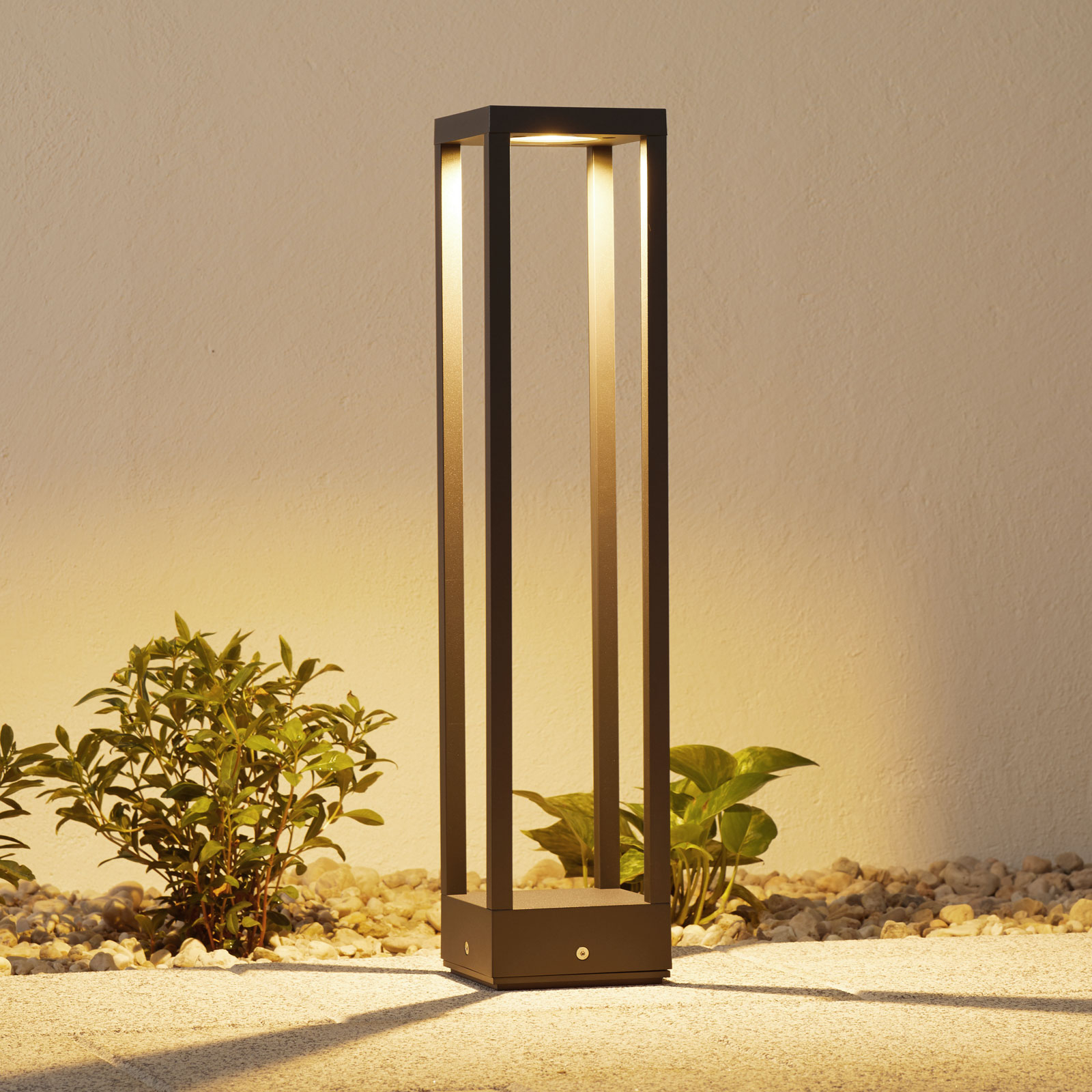 LED-pylväsvalaisin Carlota, tummanharmaa, 65 cm