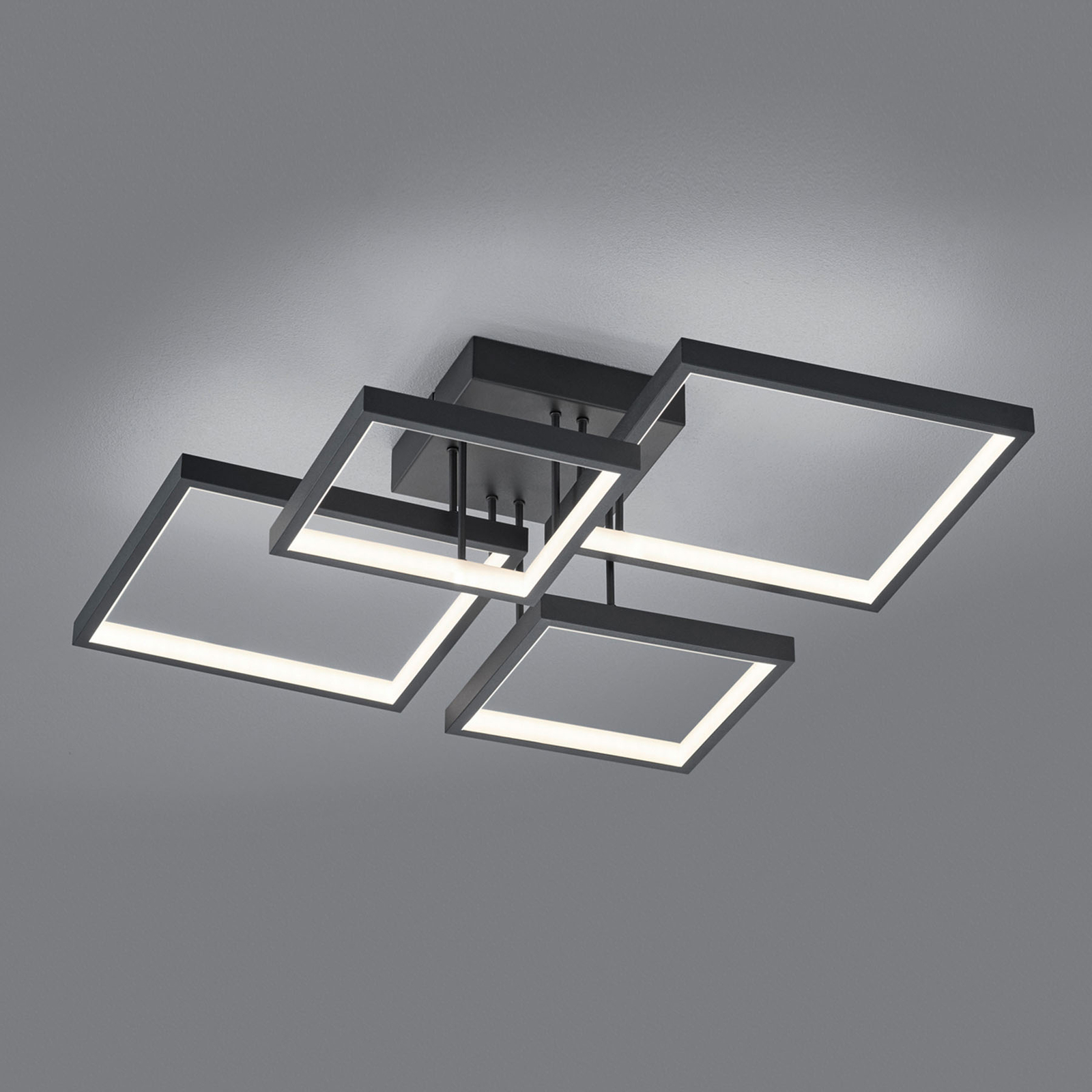 LED-kattovalaisin Sorrento 52x52cm, matta musta
