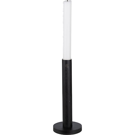 Kynttilänjalka puuta Musta 20 cm