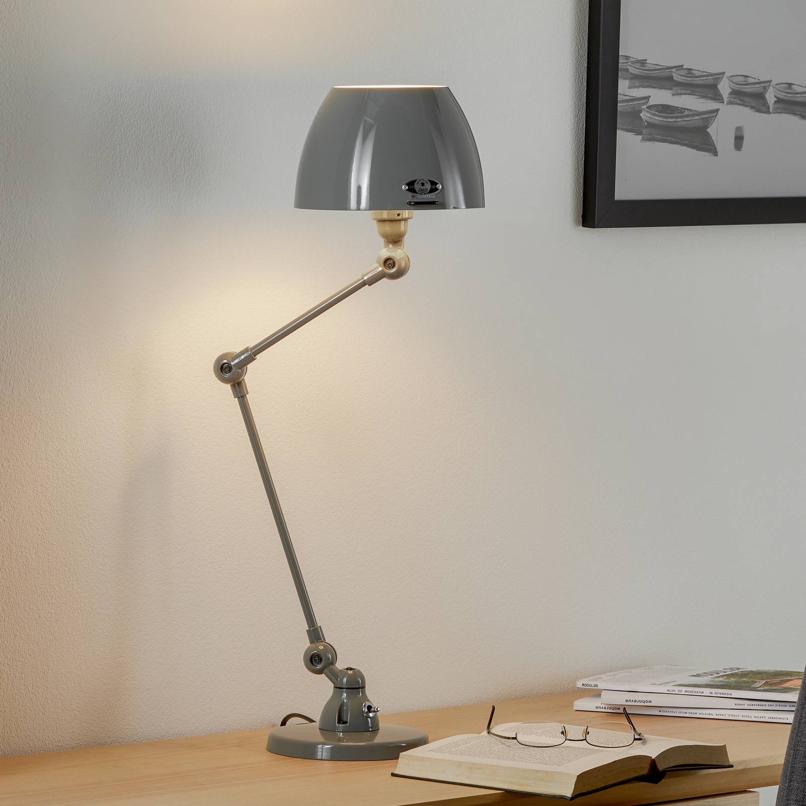 Jieldé Aicler AIC373 -pöytävalaisin, harmaa