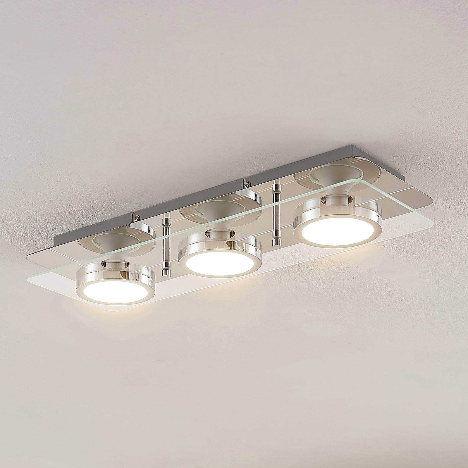 Lindby Gabryl LED -kattovalaisin 3-lampp. pitkä