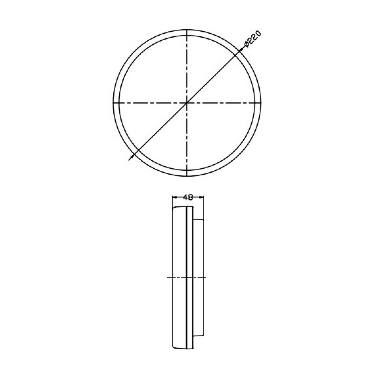 LED-kattovalaisin Altais, IP54, Ø 22 cm