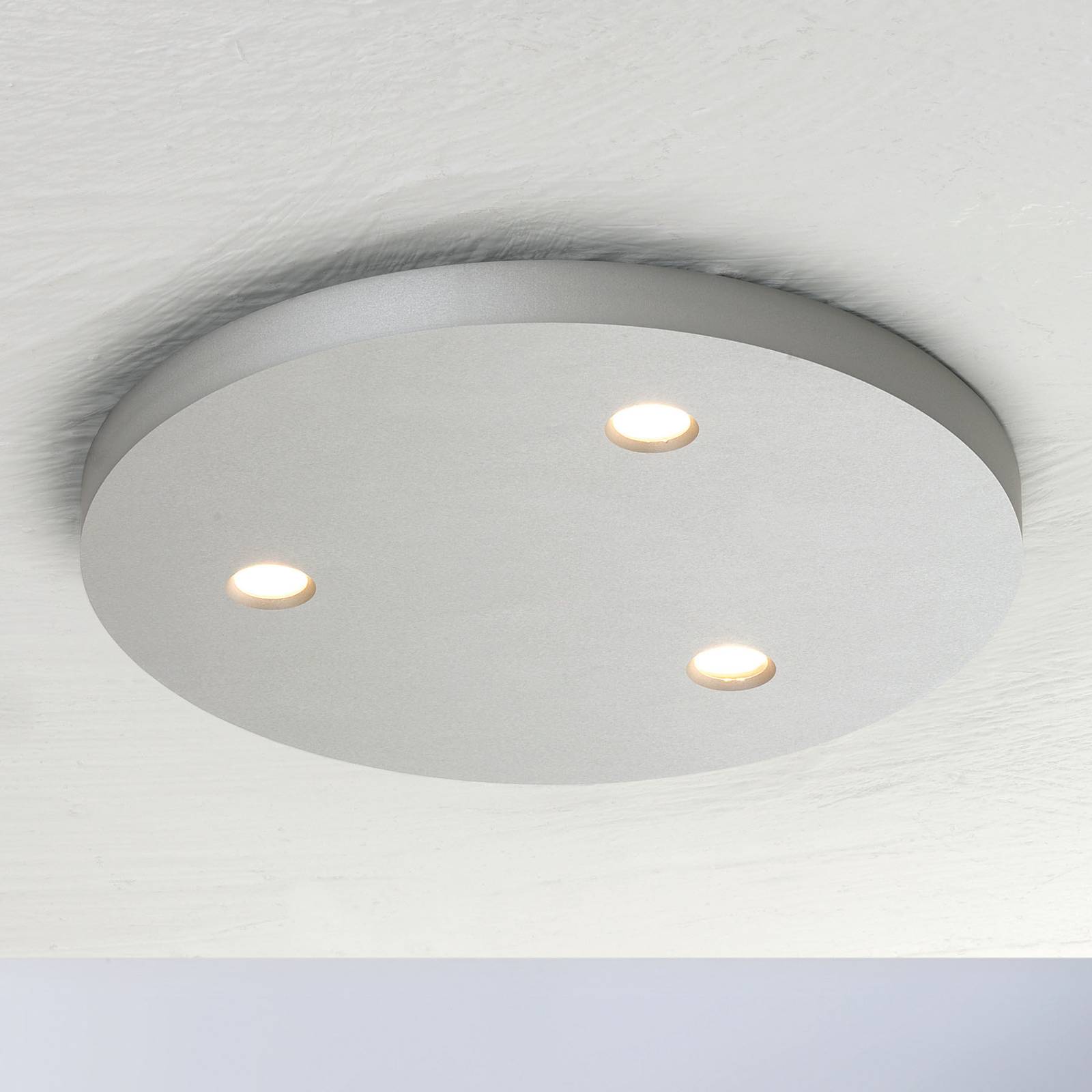 Bopp Close LED-kattovalaisin, 3-lamp., pyöreä alu