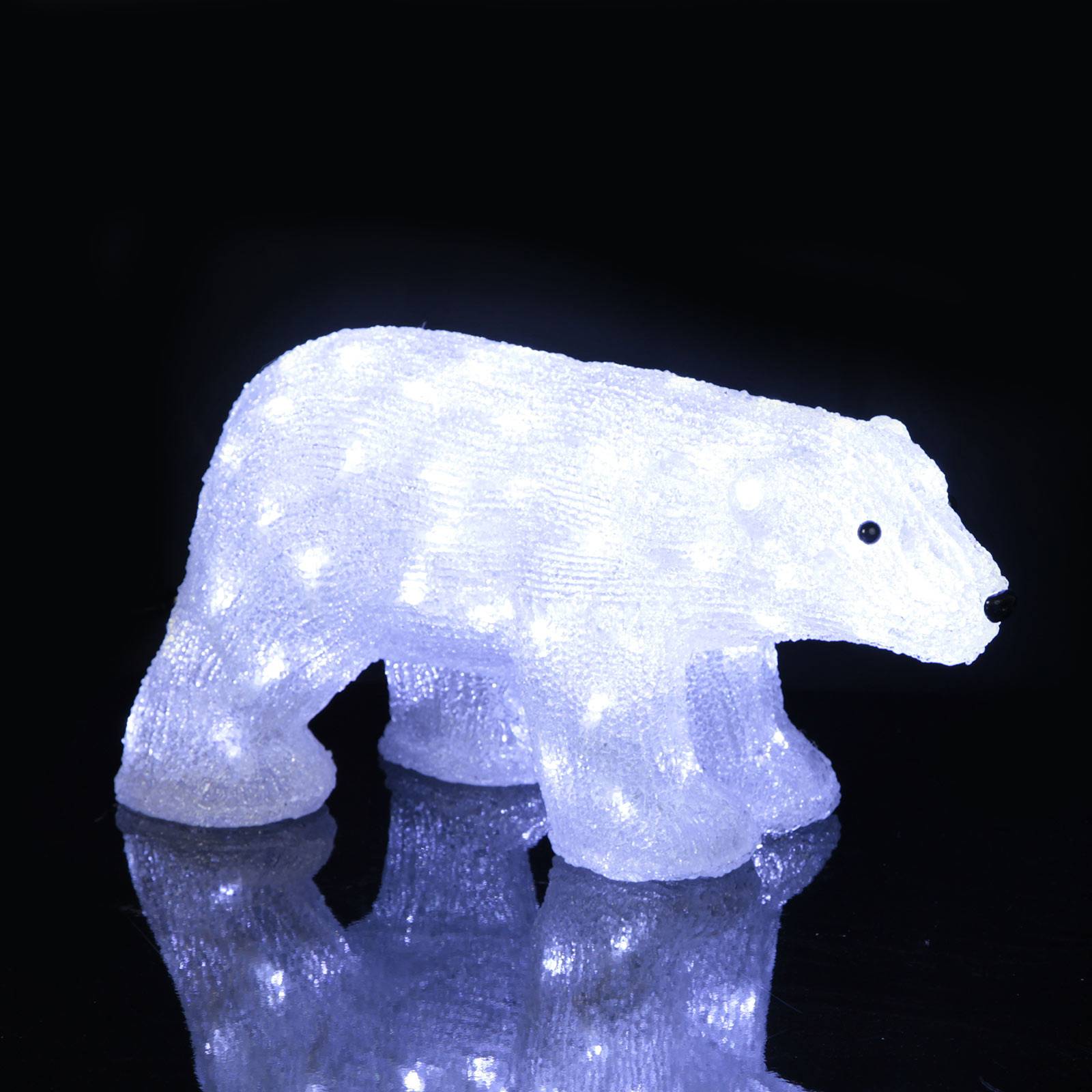 LED-valojääkarhu Crystalo, ulos, pituus 49,5 cm