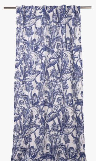 Ink Floral verho sininen