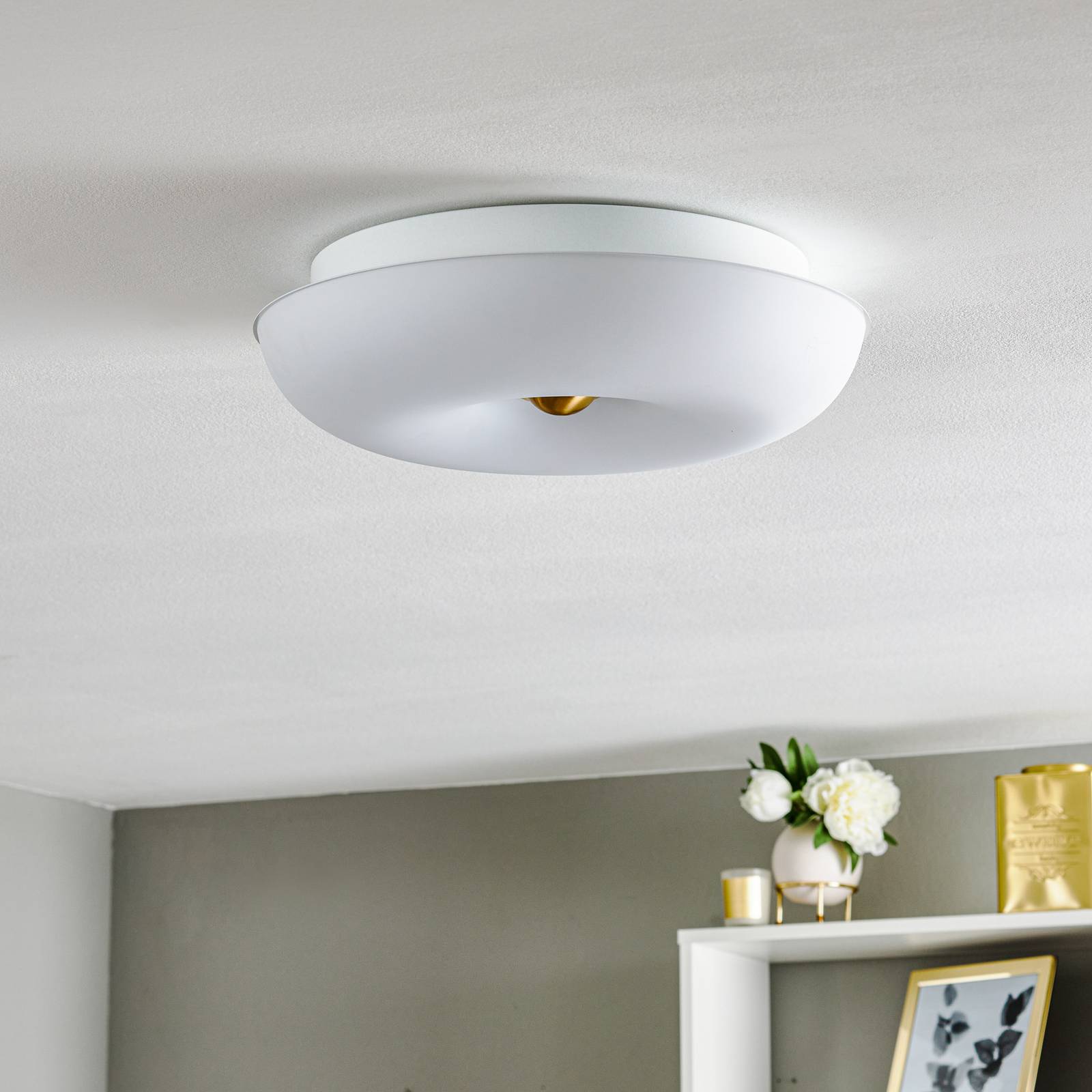 BANKAMP Vanity lasikattovalaisin LED, messinki