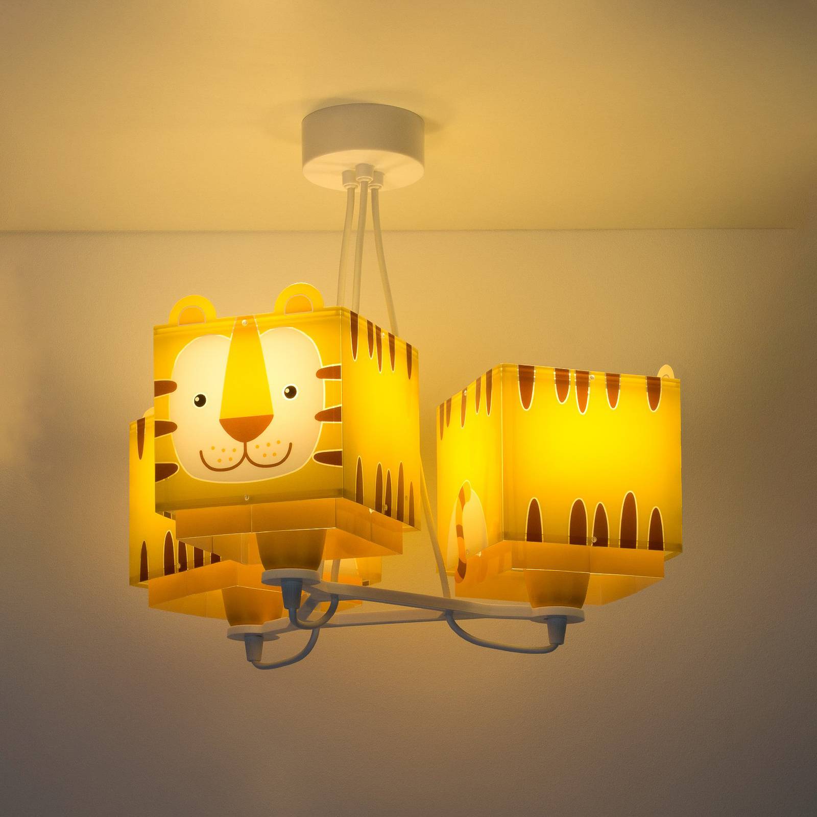 Lastenhuoneen riippuvalo Little Tiger 3-lamppuinen