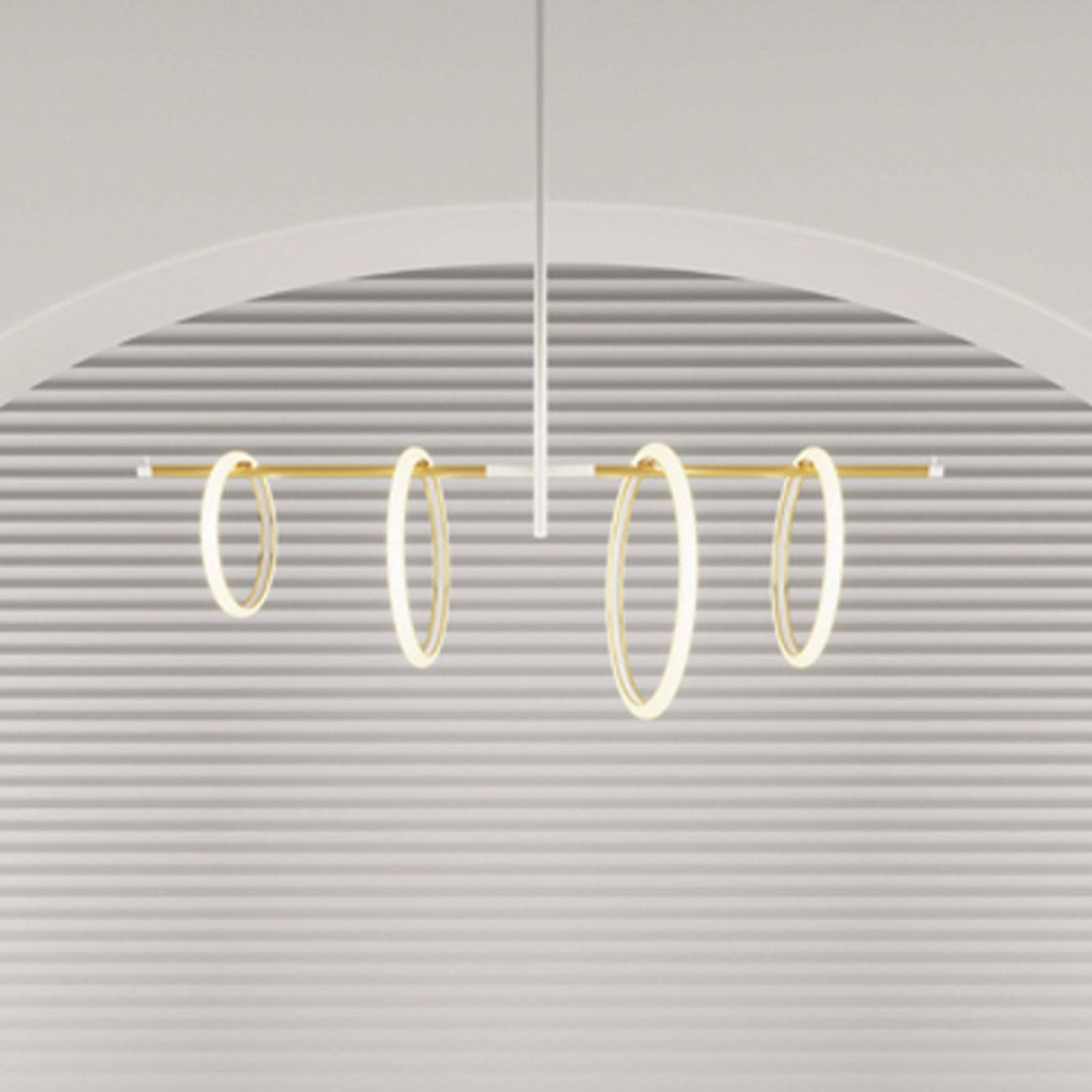 LED-riippuvalaisin Ulaop, 4 rengasta, valkoinen