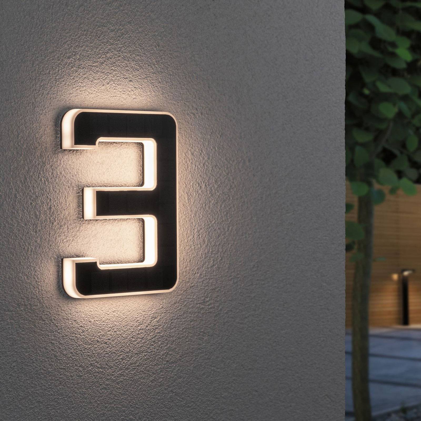 Paulmann aurinkokäyttöinen LED-talonnumero 3