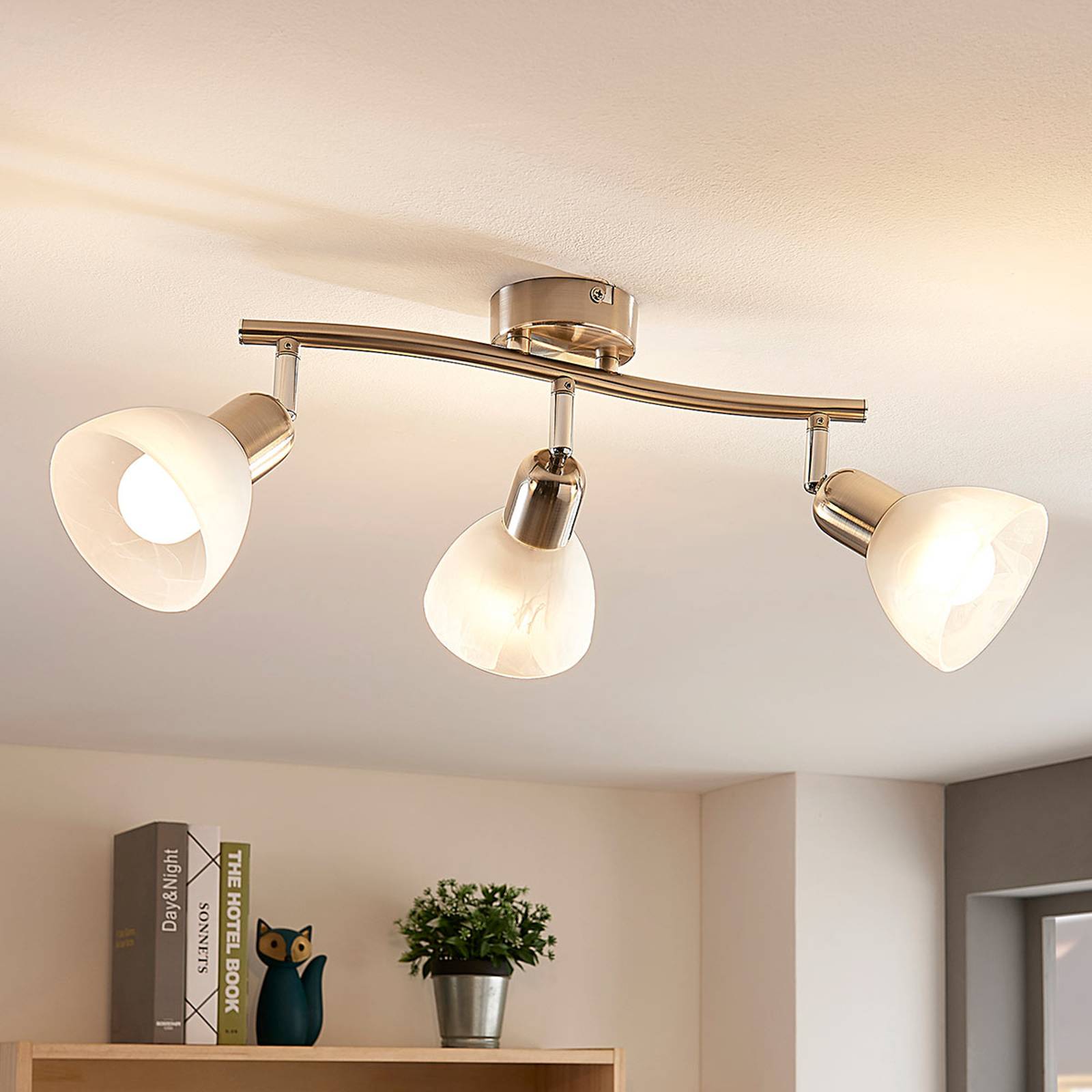 Lindby Paulina -LED-kattovalo, 3-lamp., pitkit.
