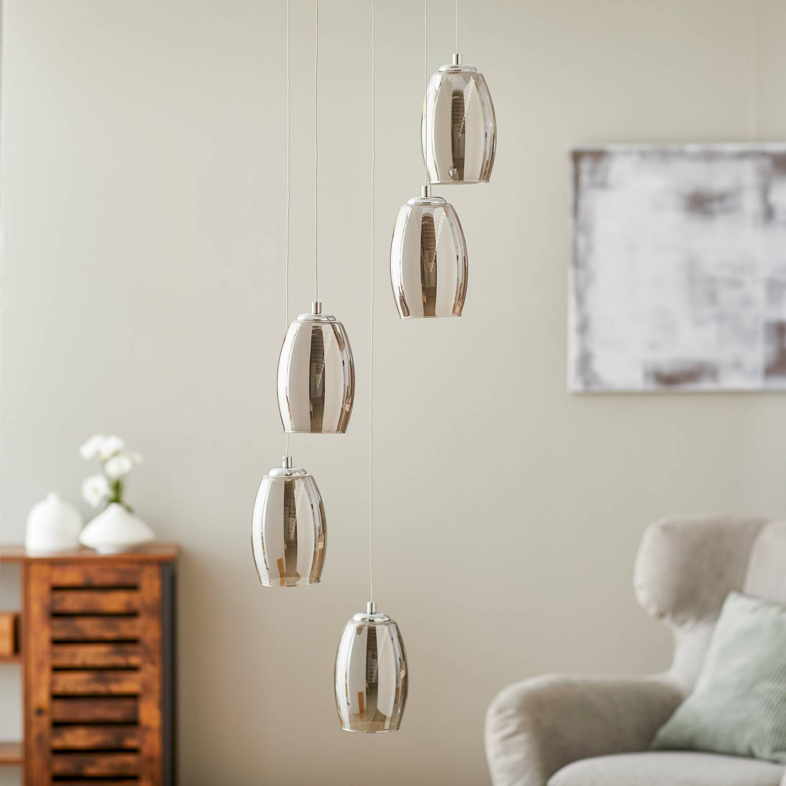 LED-riippuvalaisin Metropolis savulasi 5 lampp.