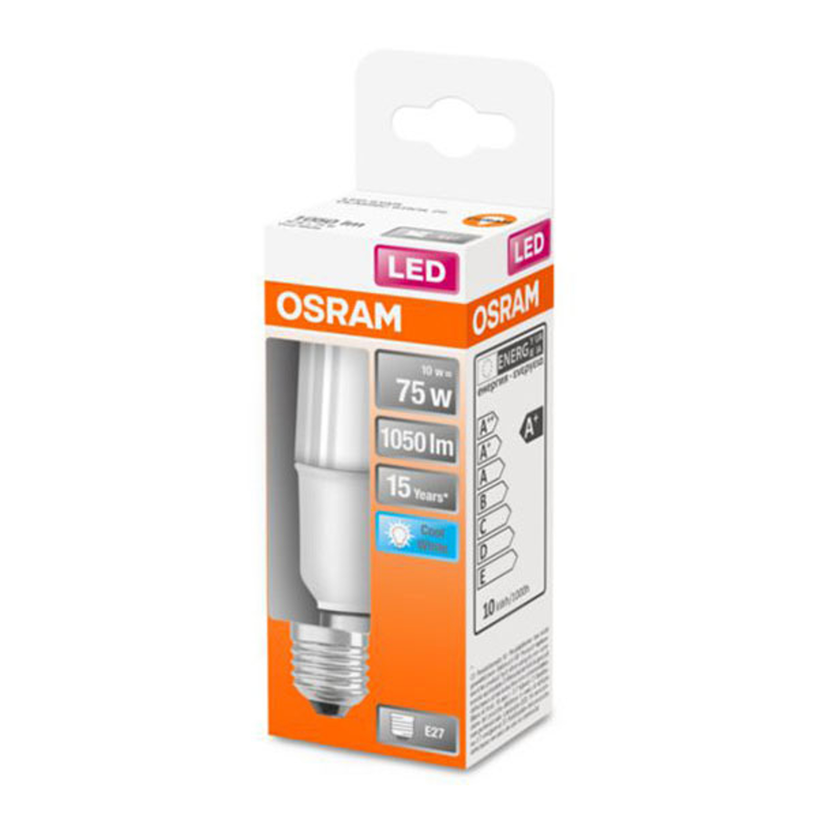 OSRAM-LED-lamppu Star Stick E27 10W 4 000 K matta